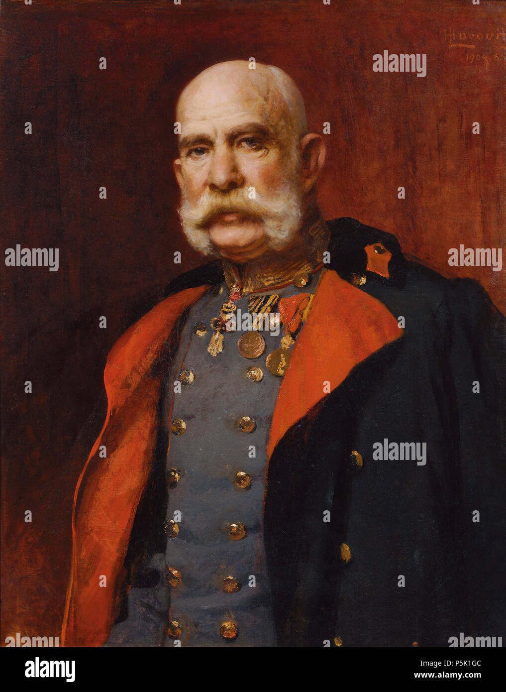 Englisch: Kaiser Franz Joseph von Österreich-Ungarn English: Kaiser Franz Joseph I. 1904 - 1906. N/A32 Leopold Horowitz Kaiser Franz Joseph Stockfoto
