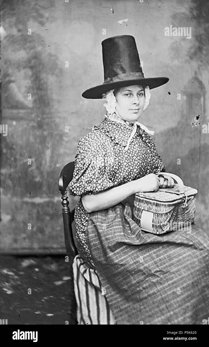 [Eine Frau in Tracht (robers)] [Grafik].. 1 Negativ: Glas, nassen Collodium, b&w; 11 x 16,5 cm. ca. 1875. Thomas, John, 48 eine Frau in Tracht (robers) NLW 3363096 Stockfoto