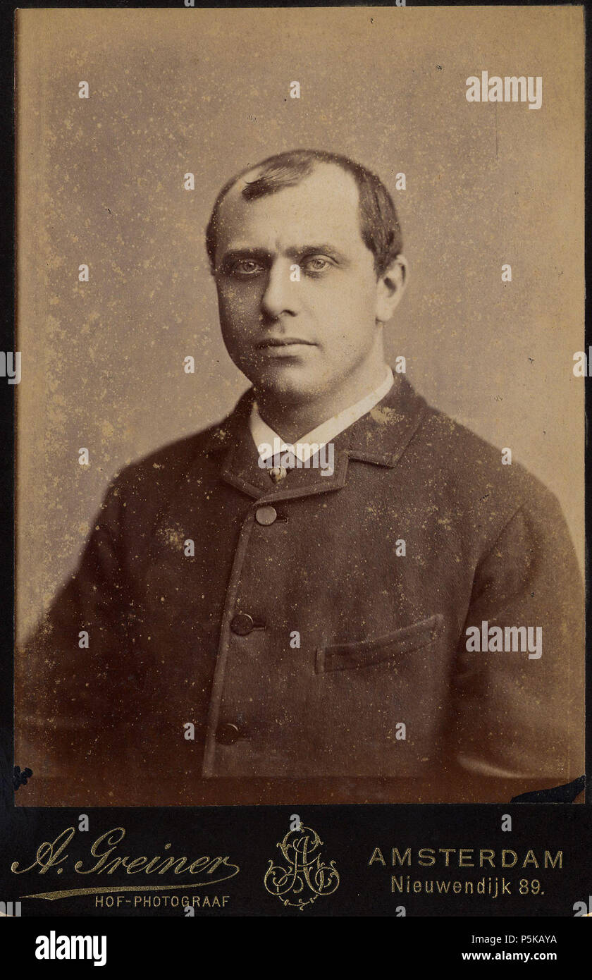 N/A. Deutsch: Beschreibung Portret van een Mann Documenttype foto Vervaardiger Greiner, Albert (1833-1890) Collectie Collectie Stadsarchief Amsterdam: kabinetfoto Datering's 1885 Ca. t/m 1890 Ca. Inventarissen Http://archief.amsterdam/archief/10005/1959 Afbeeldingsbestand 010005001959. 1885 Ca. t/m 1890 Ca.. Greiner, Albert (1833-1890) 73 Albert Greiner Afb 010005001959 Stockfoto
