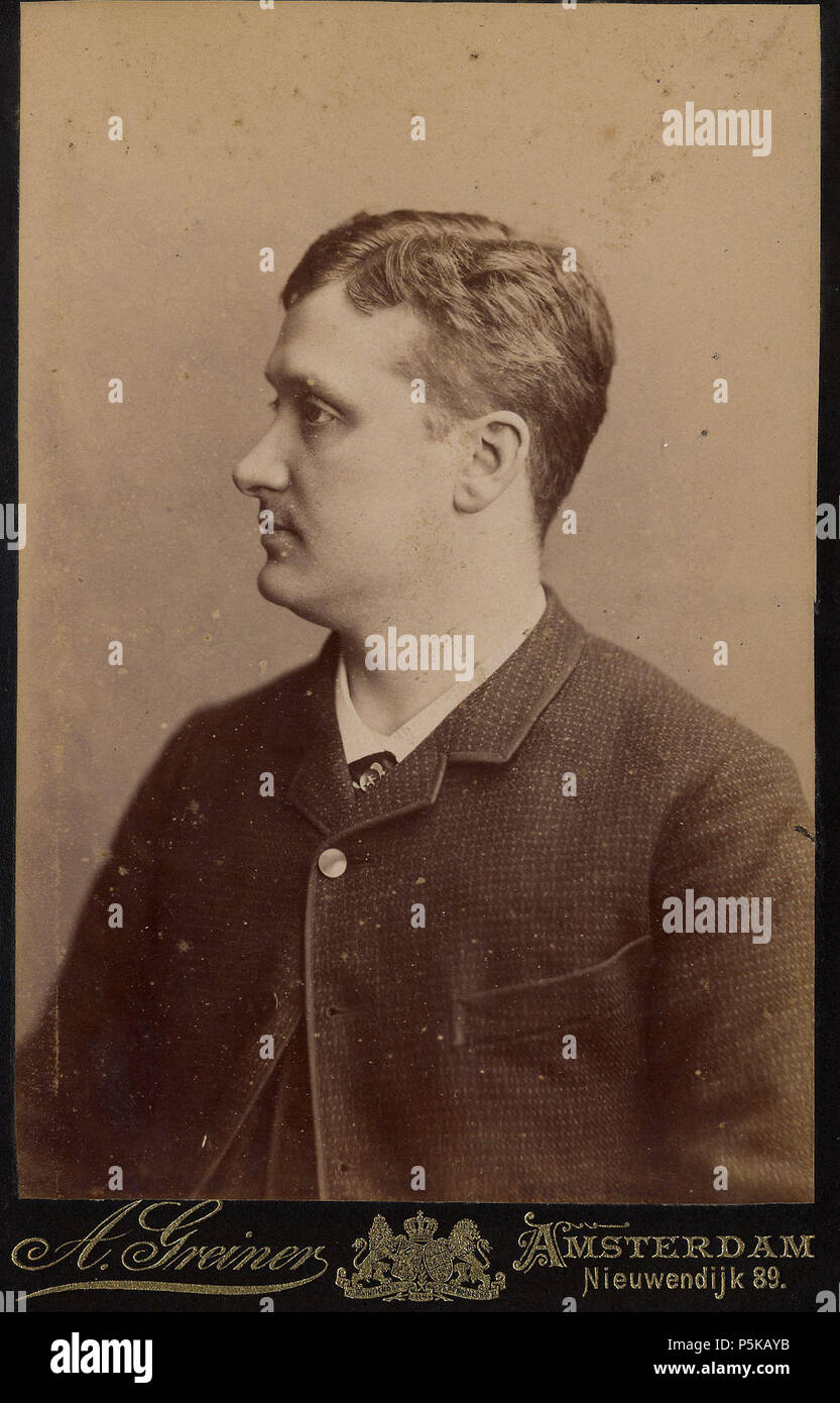 N/A. Deutsch: Beschreibung Portret van een Mann, en profil Documenttype foto Vervaardiger Greiner, Albert (1833-1890) Collectie Collectie Stadsarchief Amsterdam: kabinetfoto Datering's 1885 Ca. t/m 1890 Ca. Inventarissen Http://archief.amsterdam/archief/10005/1965 Afbeeldingsbestand 010005001965. 1885 Ca. t/m 1890 Ca.. Greiner, Albert (1833-1890) 73 Albert Greiner Afb 010005001965 Stockfoto
