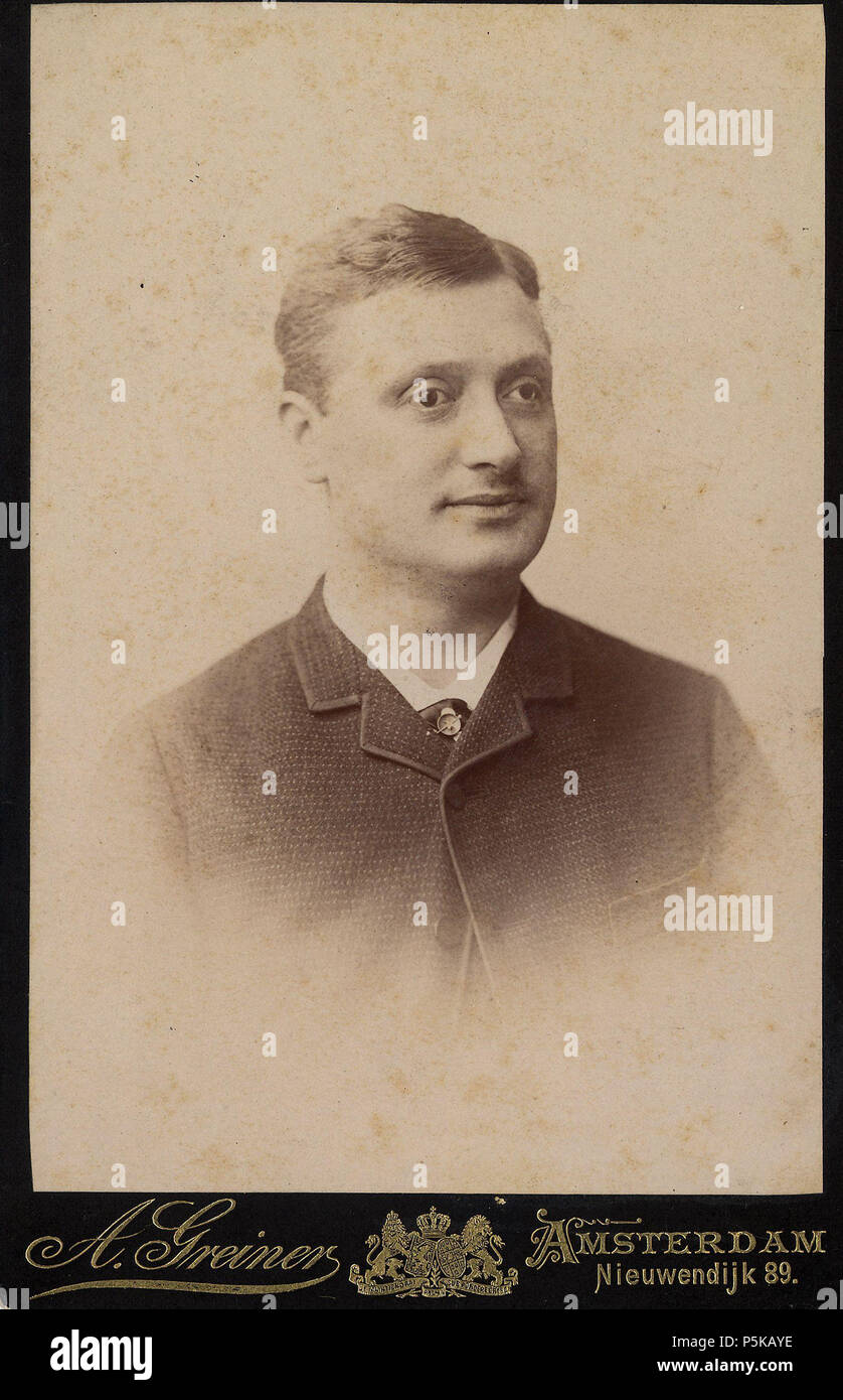 N/A. Deutsch: Beschreibung Portret van een Mann Documenttype foto Vervaardiger Greiner, Albert (1833-1890) Collectie Collectie Stadsarchief Amsterdam: kabinetfoto Datering's 1885 Ca. t/m 1890 Ca. Inventarissen Http://archief.amsterdam/archief/10005/1964 Afbeeldingsbestand 010005001964. 1885 Ca. t/m 1890 Ca.. Greiner, Albert (1833-1890) 73 Albert Greiner Afb 010005001964 Stockfoto