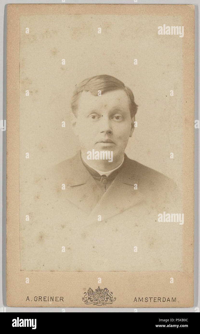 N/A. Deutsch: Beschreibung Carte-de-Visite met portret van W.M.H. Wittert van Hoogland Kapelaan van de Kerk van Sint Willibrordus binnen de Veste (De Duif), Prinsengracht 756. Documenttype foto Vervaardiger Greiner, Albert (1833-1890) Collectie Collectie Stadsarchief Amsterdam: foto-Datering afdrukken 1885 Ca. Geografische naam Prinsengracht Gebouw De Duif Inventarissen Http://archief.amsterdam/archief/10003 Afbeeldingsbestand ANWC 00324000001. ca. 1885. Greiner, Albert (1833-1890) 73 Albert Greiner Afb ANWC 00324000001 Stockfoto