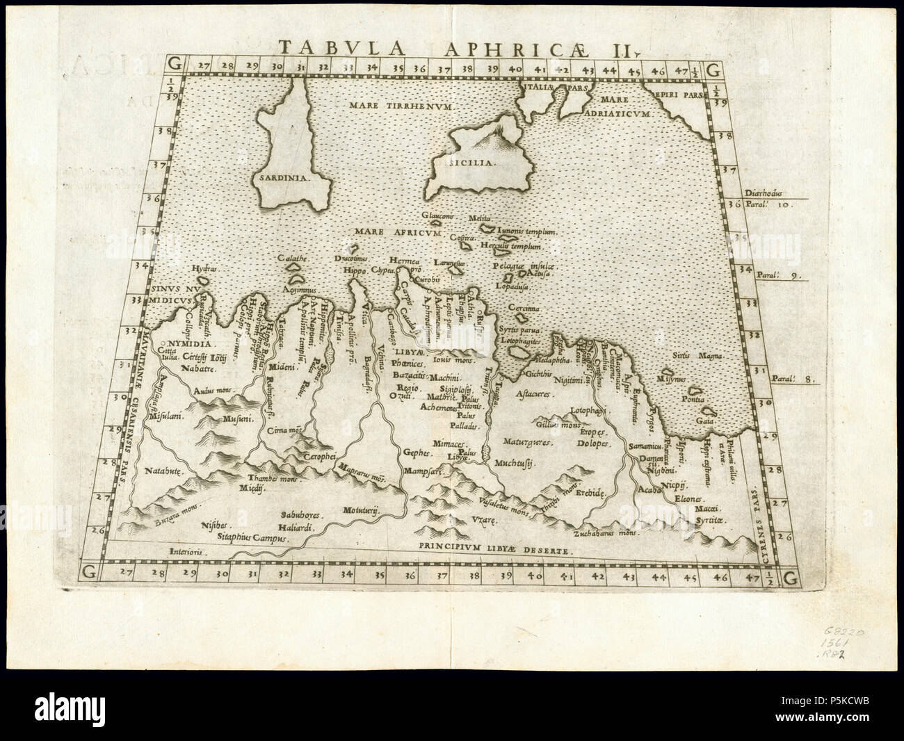 65 Afrika Nordamerika 1561, Girolamo Ruscelli (3824699 - recto) Stockfoto