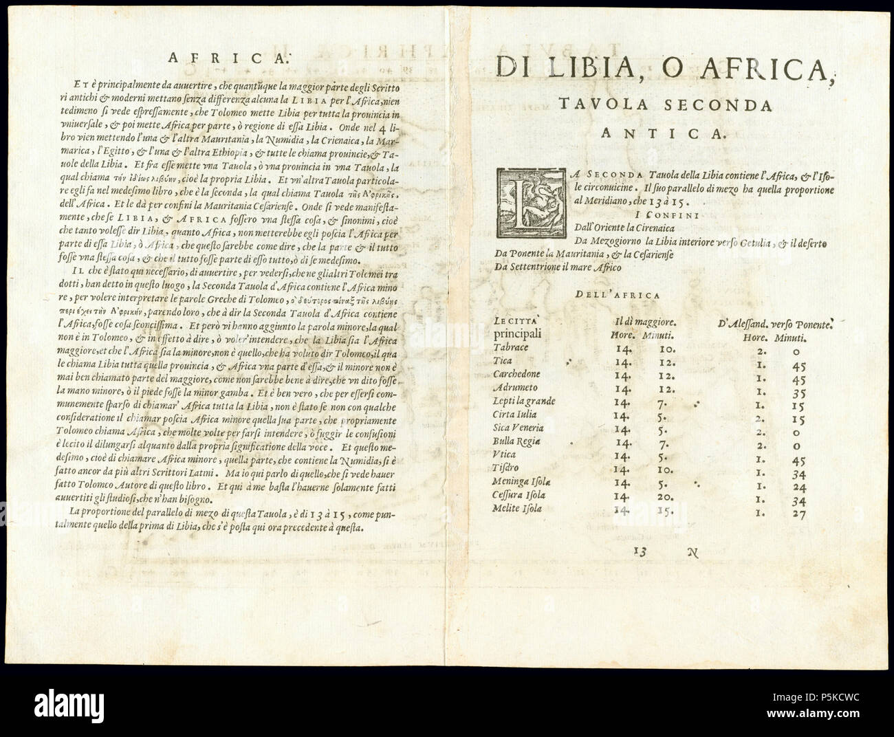 65 Afrika Nordamerika 1561, Girolamo Ruscelli (3824699-verso) Stockfoto