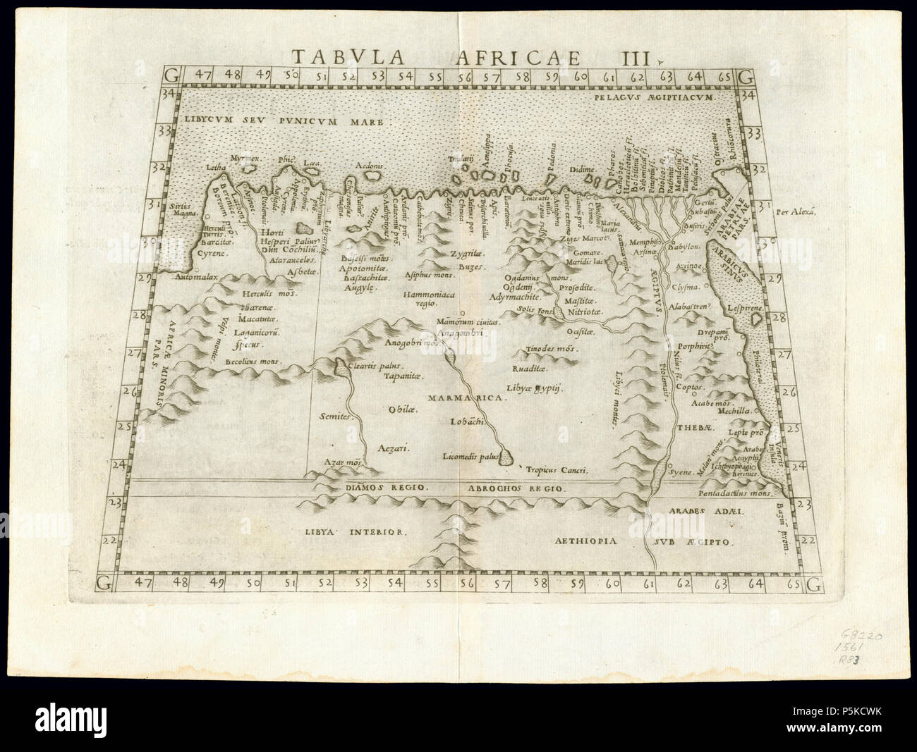65 Afrika Nordost 1561, Girolamo Ruscelli (3824953 - recto) Stockfoto