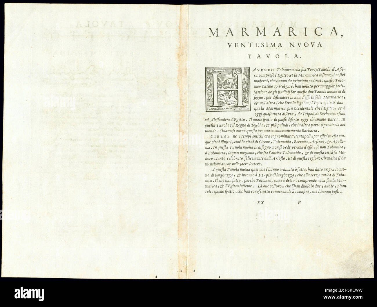65 Afrika Nordost 1561, Girolamo Ruscelli (3824671-verso) Stockfoto