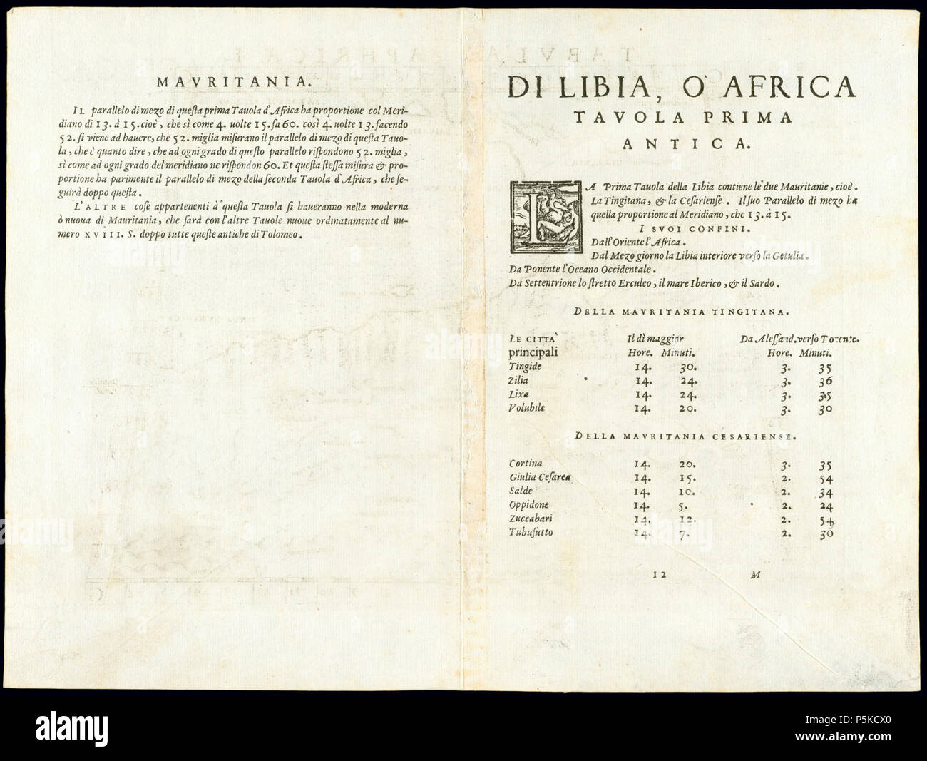 65 Afrika Nordwest 1561, Girolamo Ruscelli (3824688-verso) Stockfoto