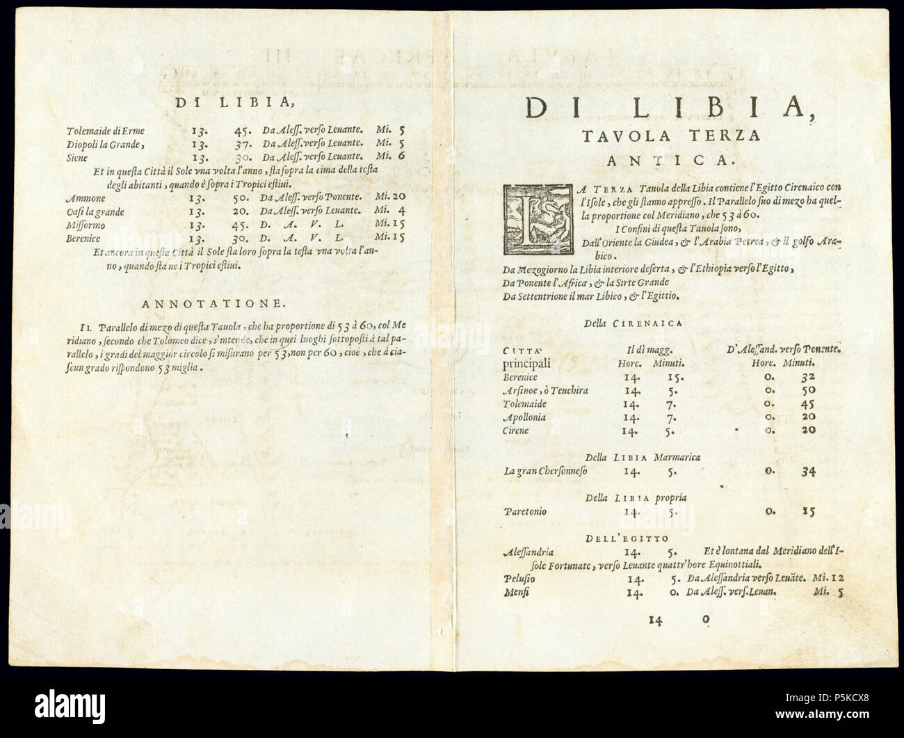 65 Afrika Nordost 1561, Girolamo Ruscelli (3824953-verso) Stockfoto