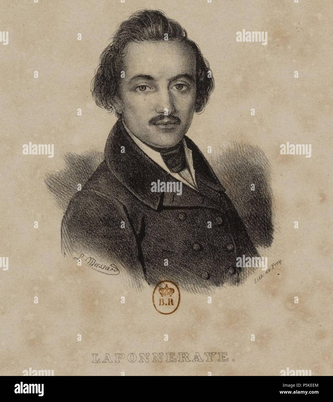 N/A. Français: Albert Laponneraye, estampe, 1835. 1835. Léopold Massard (1812-1889), graveur; Jean Georges Frey, Lithographe et illustrateur. 74 Albert Laponneraye Stockfoto