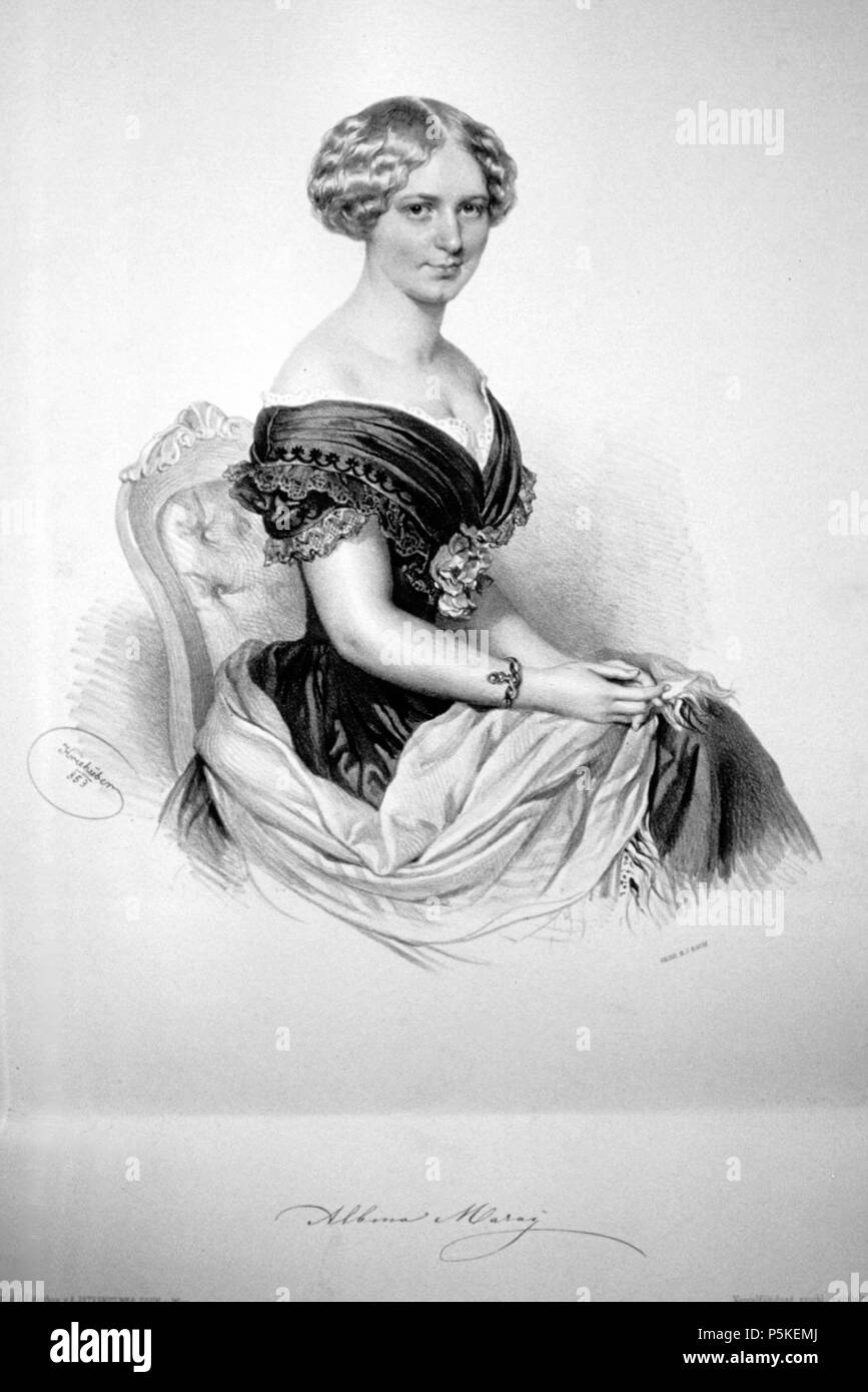 N/A. English: Albina Maray (1832-1889), der Österreichischen Sängerin. Lithographie von Josef Kriehuber, 1853. 1853. Josef Kriehuber (1800-1873); Foto Mitglied Peter Geymayer 74 Albina Maray Litho Stockfoto