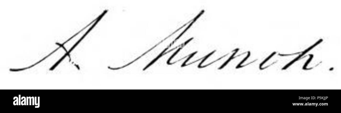 99 Andreas Munch Signatur Stockfoto