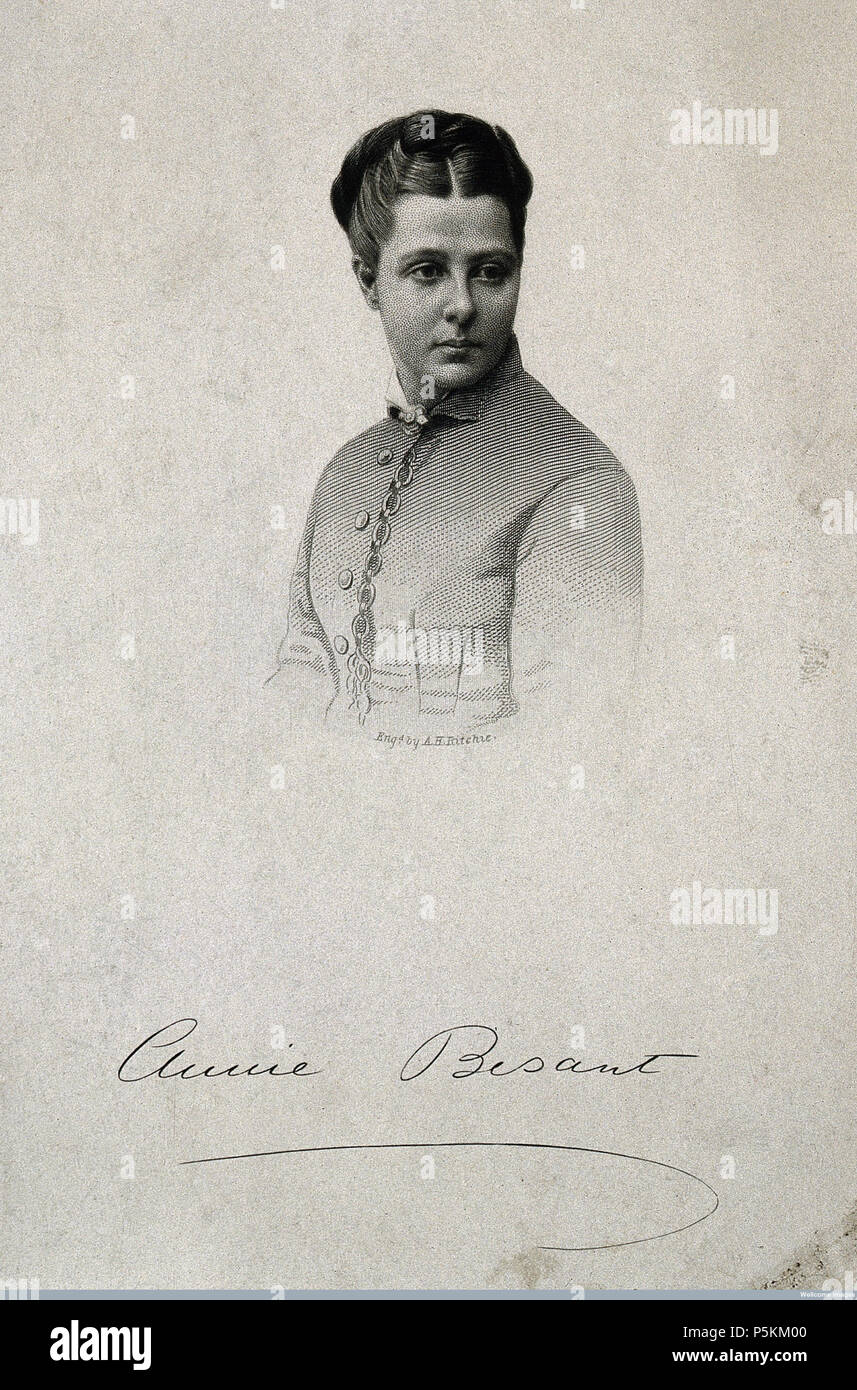 N/A. Englisch: Annie Besant, A. H. Ritchie. Français: Annie Besant, par A. H. Ritchie. um 1870. Alexander Heu Ritchie (1822-1895) Alternative Namen A. H. Ritchie Beschreibung amerikanischer Maler und Graveur Geburtsdatum / Tod 1822 1895 Ort der Geburt Glascow, Schottland arbeiten Ort New York City, Edinburgh Authority control: Q 2833128 VIAF: 57832886 ISNI: 0000 0000 6688 1323 ULAN: 500062511 LCCN: n 85368779 NARA: 10567840 WorldCat 106 Annie Besant, von Ritchie Stockfoto