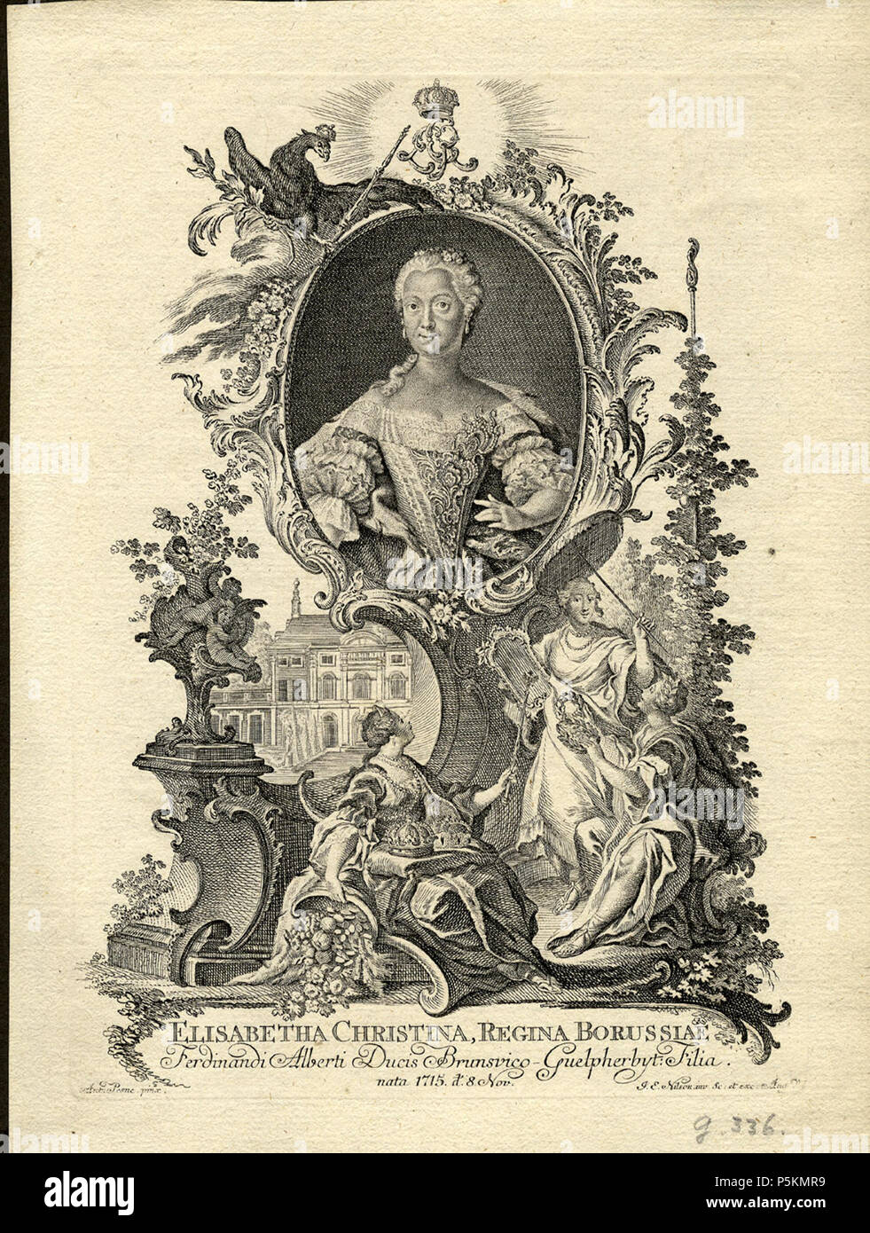 N/A. Portrait der Königin Elisabeth Christine von Preußen, Kupferstich, 18. Jh., gestochen von J.E. Nilson. 18. Johann Esaias Nilson (1721 - 1788) Alternative Namen Johann Esaias Nilson Beschreibung deutscher Graveur Geburtsdatum / Tod 2. November 1721, den 3. April 1788 Ort der Geburt / Tod Augsburg Augsburg Arbeit Zeitraum Rokoko Arbeit Standort Augsburg Authority control: Q 1395300 VIAF: 32266445 ISNI: 0000 0001 2023 4494 ULAN: 500000464 78086758 LCCN: n GND: 11858815 X WorldCat Nach Antoine Pesne (1683 - 1757) Beschreibung Französische Maler Geburtsdatum / Tod 29. Mai 1683 5 Augus Stockfoto