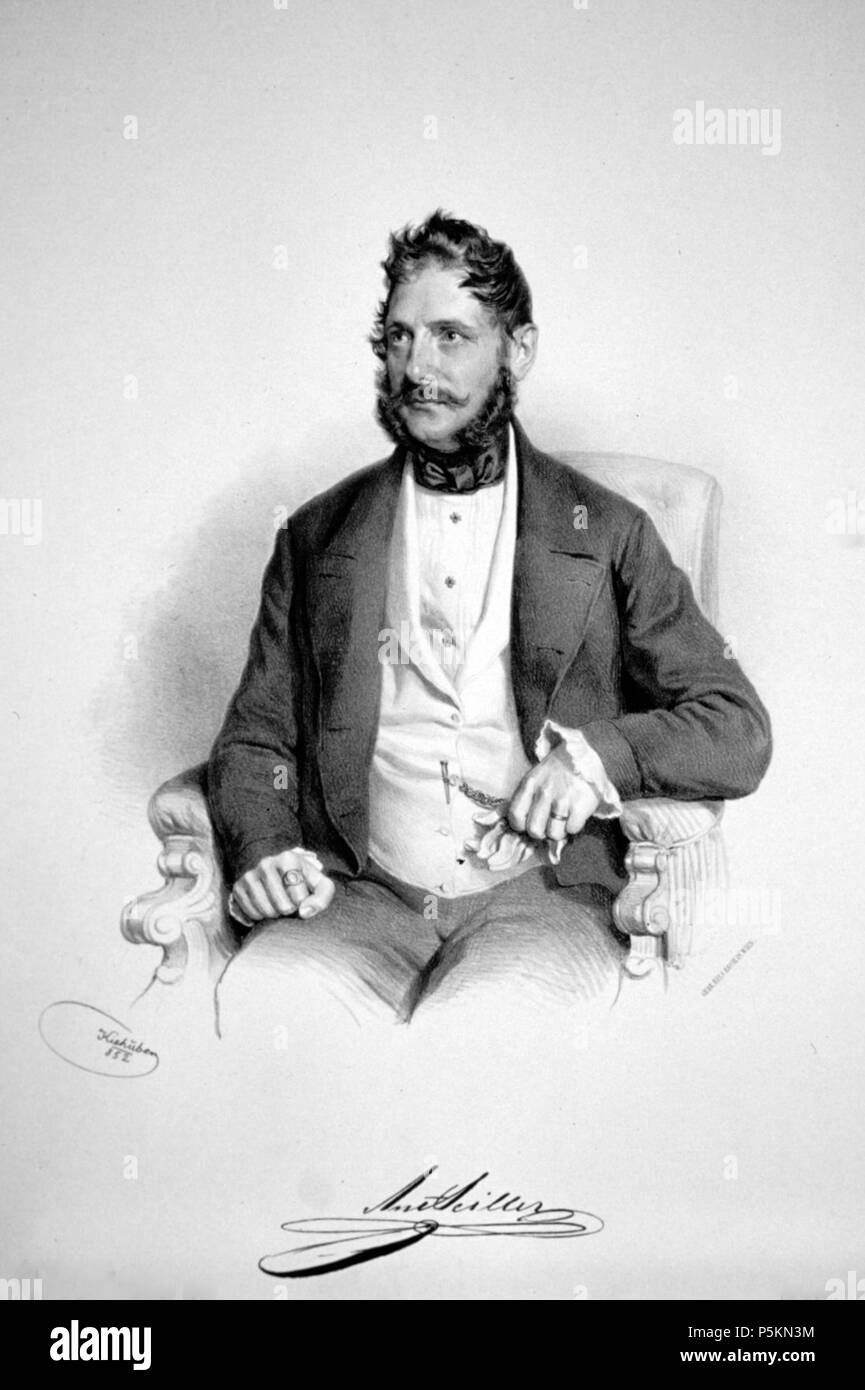 N/A. English: Anton Bernatz (1804-1886), Großhändler, Industrieller, Bruder des Bürgermeisters von Wien Johann Kaspar Bernatz. Lithographie von Josef Kriehuber, 1852. 1852. Josef Kriehuber (1800-1873); Foto Mitglied Peter Geymayer 111 Anton Seiller (Litho) Stockfoto