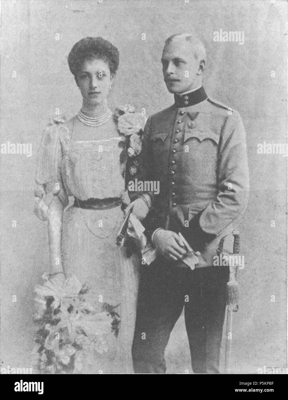 N/A. Englisch: erzherzogin Elisabeth Marie von Österreich und Prinz Otto zu Windisch-Graetz auf die Ankündigung ihrer Hochzeit im Januar 1902. 26. Januar 1902. Hof-Photograph Adele, Wien 119 Erzherzogin Elisabeth und Prinz Otto zu Windisch-Graetz Stockfoto