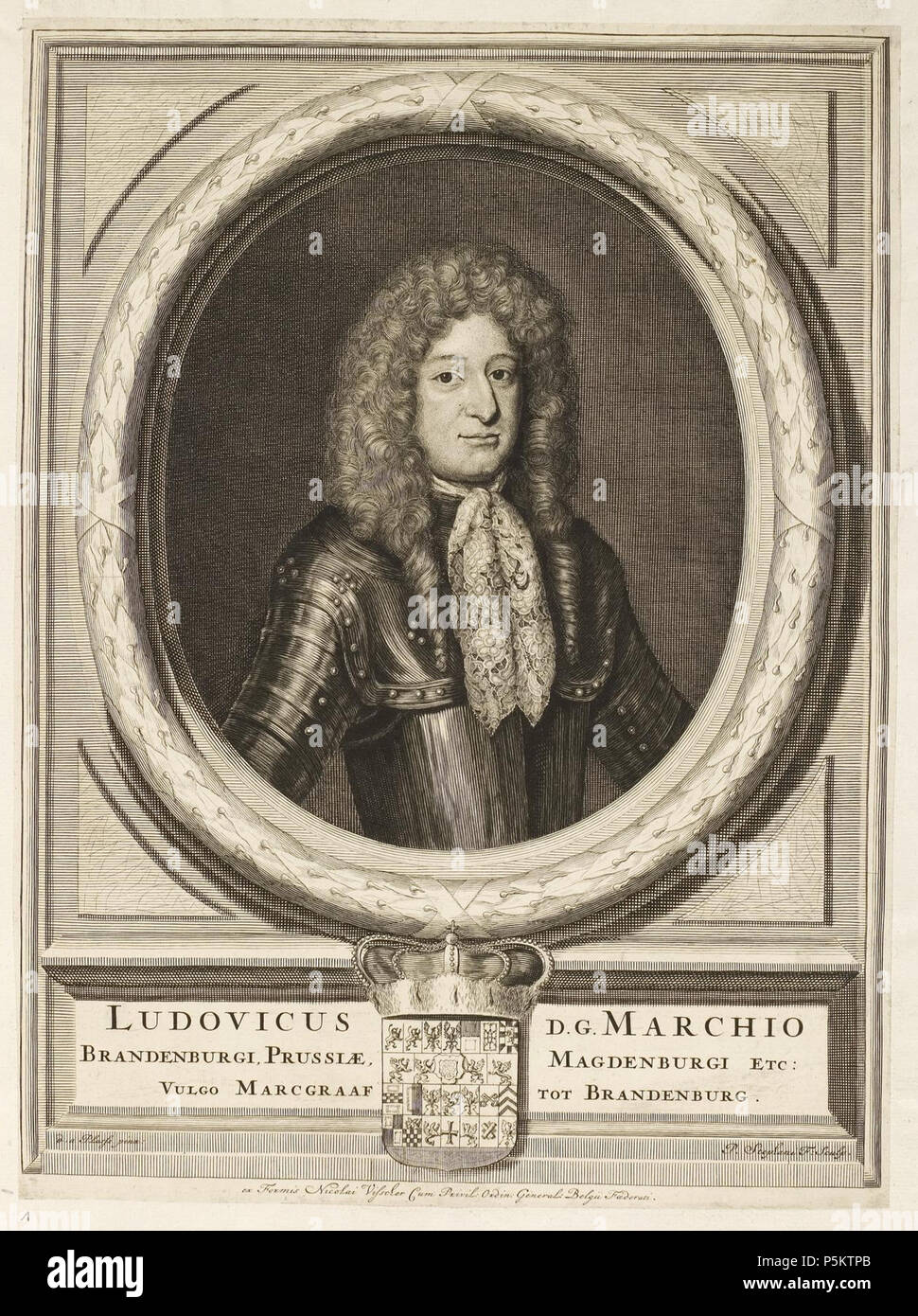 N/A. Grafik aus dem Klebeband Nr.1 der Fürstlich Waldeckschen Hofbibliothek Arolsen Motiv: Ludwig von Brandenburg, Prinz und Markgraf von Brandenburg. zwischen 1680 und 1687. Unbekannt 129 Arolsen Klebeband 01 221 Stockfoto