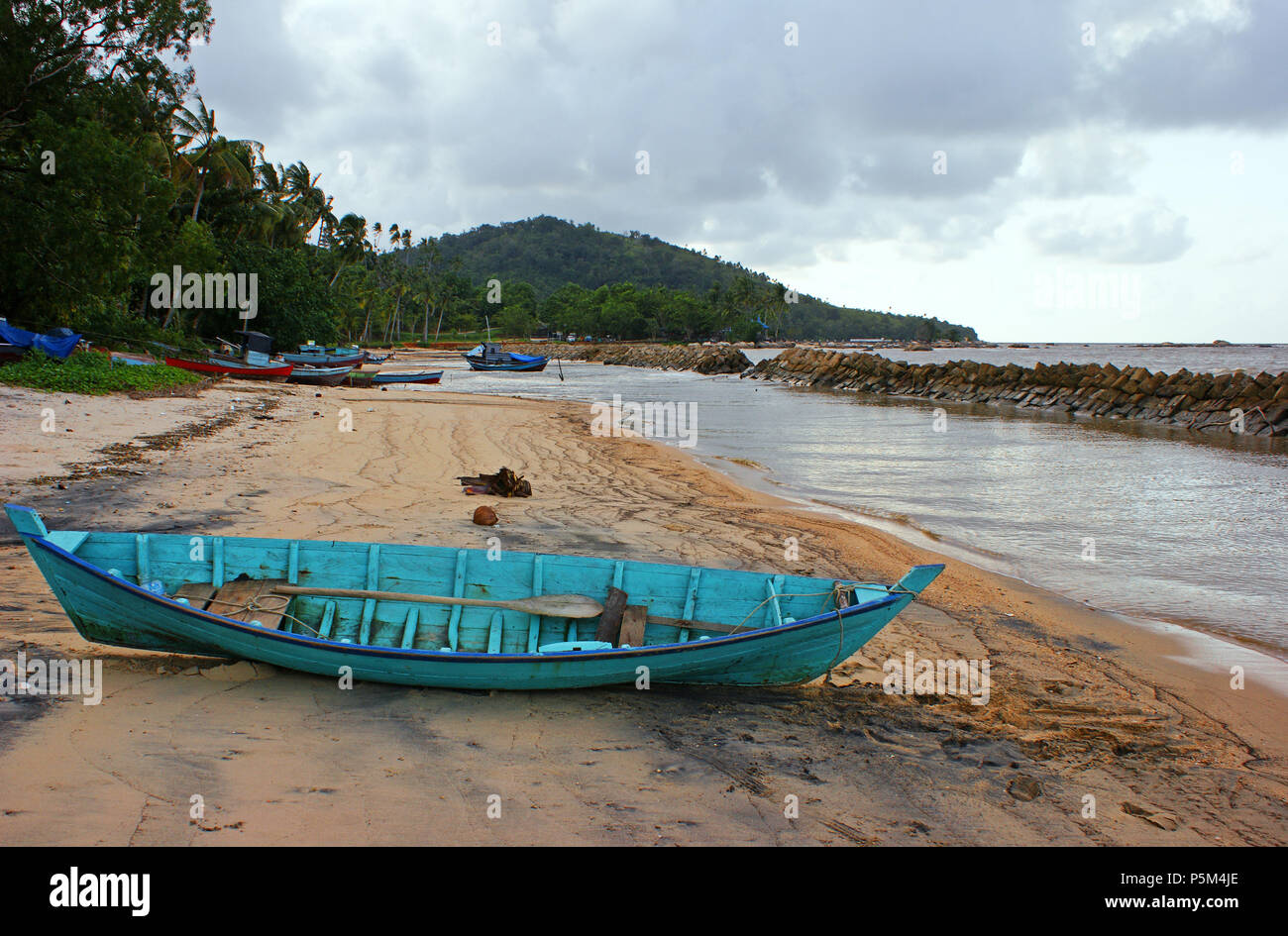 Pantai Batu Burung Strand, Singkawang, West Kalimantan, Indonesien Stockfoto