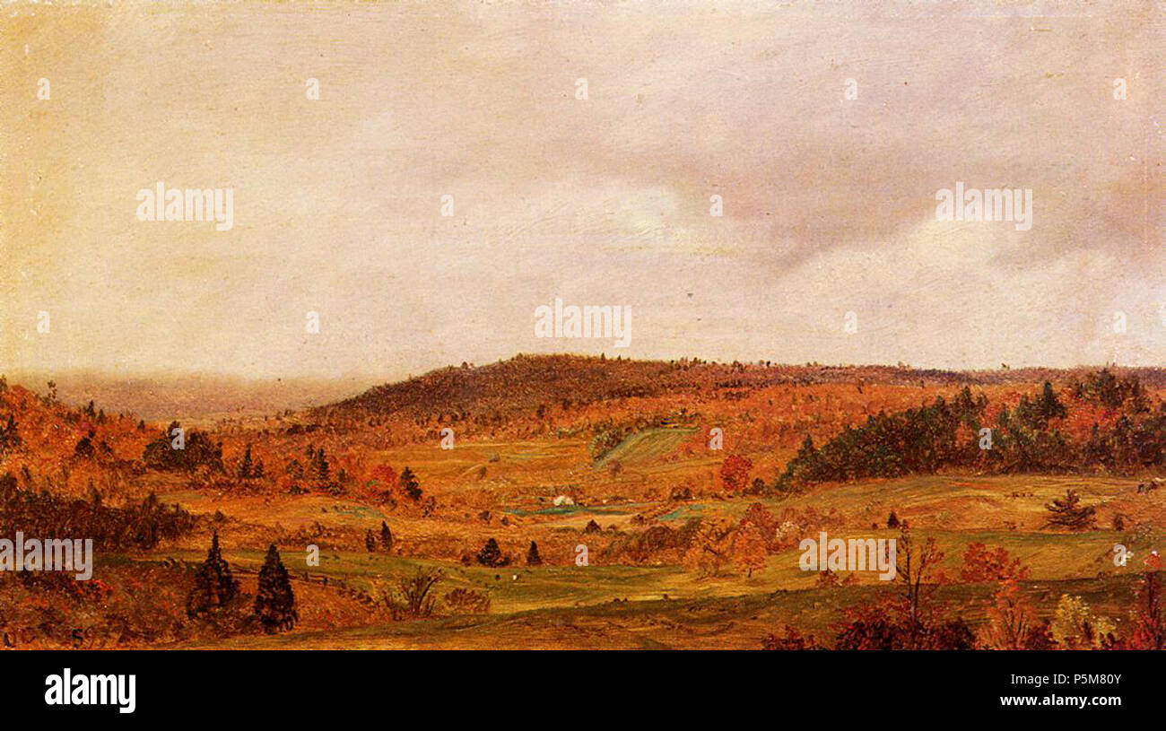 Herbst Dusche. Englisch: Öl auf Papier 1859 bei 29,85 x 16,51 cm (11 3/4' x 6 1/2') Private Sammlung. 1859. N/A 154 Herbst Dusche Frederic Edwin Church Stockfoto
