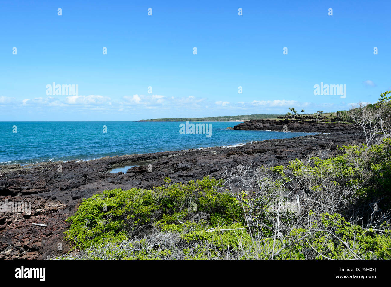 Blick auf die malerische Küste bei Somerset, historischen Standort der Jardine Pionier Familie, Cape York Halbinsel, Far North Queensland, FNQ, QLD Stockfoto