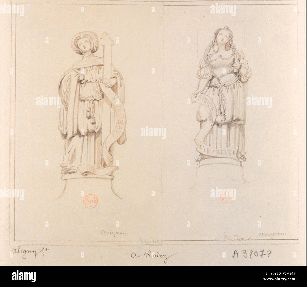 N/A. Français: Aveyron. Ein Rodez. Cleroncia et la Sibylle Tiburtina, dessin à la Mine de Plomb et Lavis à l'encre Brune. 19. Théodore Caruelle d'Aligny (1798 - 1871) Beschreibung französische Kupferstecher und Maler Geburtsdatum / Tod 24 Januar 1798 24 Februar 1871 Ort der Geburt / Todes Englisch: Saint-Aubin-des-Chaumes (Nièvre) Français: Saint-Aubin-des-Chaumes, Département de la Saône-et-Loire Lyon Arbeiten Ort: Frankreich, Italien Authority control: Q 320899 VIAF: 71513920 ISNI: 0000 0000 6652 5417 ULAN: 500028312 90716620 LCCN: n Open Library: OL 4754284 ein WorldCat 154 Aveyron. Ein Rodez. Cleroncia Stockfoto