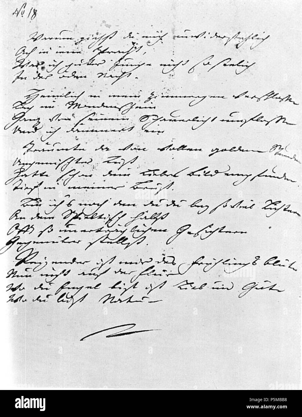 N/A. Deutsch: Eine Belinden (Lili) Handschrift Goethe 1774-75. Das eine Lili Schönemann gerichtete Gedicht aus dem Winter 1774/75. zwischen 1774 und 1775. Johann Wolfgang von Goethe 98 AnBelinden (Lili) HandschriftGoethe 1774-75 S. 47 Stockfoto