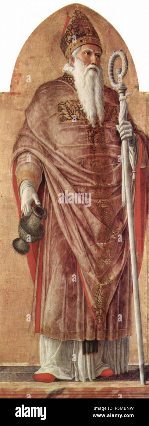 St. Lucas Altarbild. Detail: Hl. Prosdozimus von Padua. zwischen 1453 und 1454. N/A 99 Andrea Mantegna 018 Stockfoto