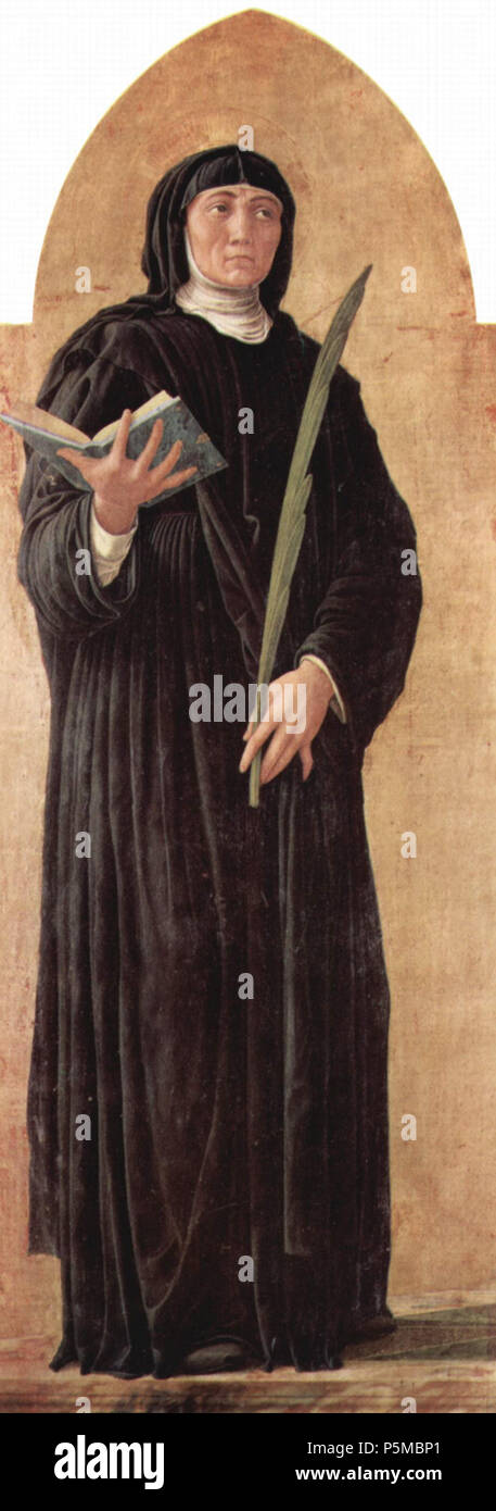 St. Lucas Altarbild. Detail: St. Scholastika. zwischen 1453 und 1454. N/A 99 Andrea Mantegna 019 Stockfoto