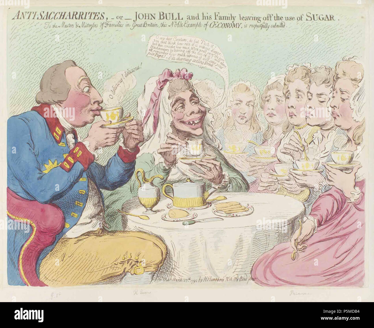 109 Anti-Saccharrites farbigen Radierung von James Gillray (1757-1815) Stockfoto