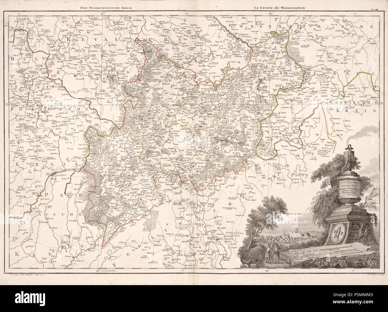 N/A. Deutsch: Ludwig August Mellin, "Atlas von Liefland, oder von den Beyden Gouvernementern U. Herzogthümern Lief- und Ehstland, und der Provinz Oesel'. Deutsch: "Diese Arbeit mit 14 Karten ist der erste komplette Atlas von Lettland und Estland. Der Compiler des Atlas, Graf Ludwig August Mellin (1754-1835), war ein Deutscher, der in der Ostsee Tuhala, Estland geboren wurde, dann eine Provinz des Russischen Reiches. Bei einem Besuch in Riga 1782, Krone Prinz Paul von Russland angeblich gebeten, eine Karte mit der Lage des Livländischen Abteilung der Russischen Armee zu sehen. Wenn es stellte sich heraus, dass keine solche Karte gab, M Stockfoto