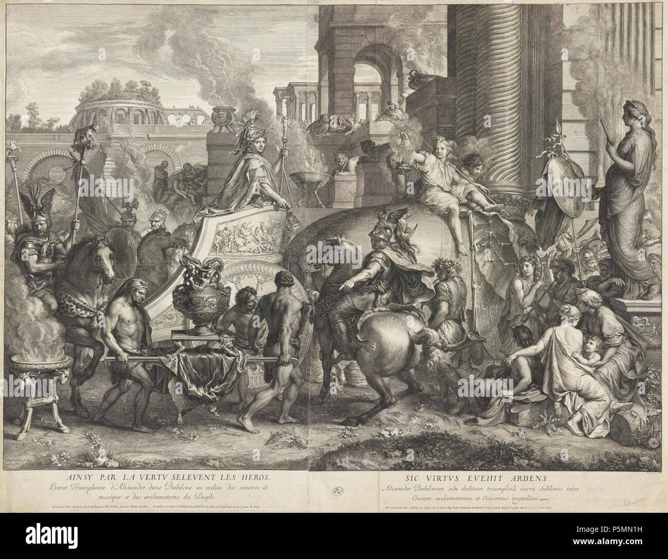149 'Der Einzug Alexanders des Großen in Babylon' von Gérard Audran Stockfoto