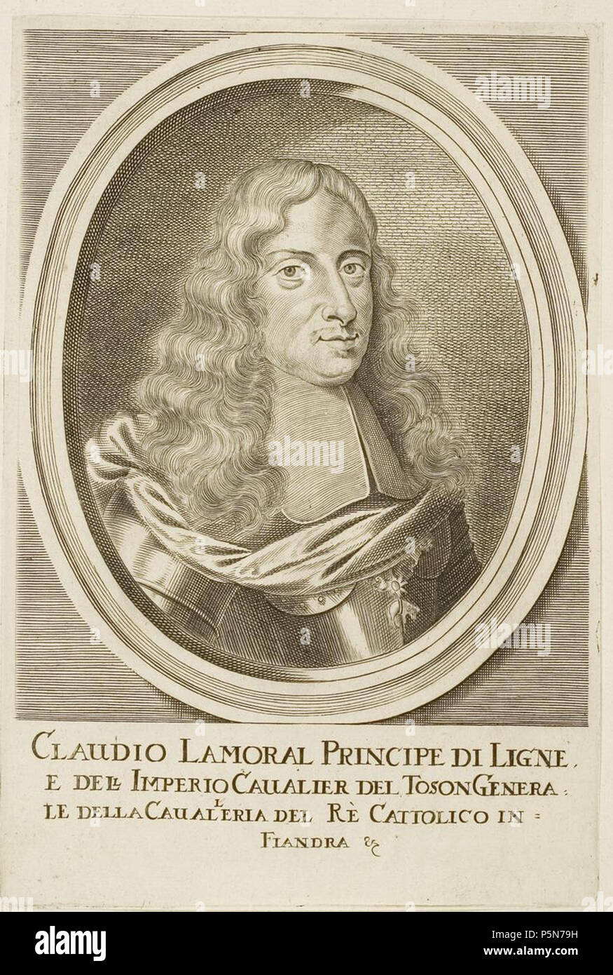 N/A. Grafik aus dem Klebeband Nr.1 der Fürstlich Waldeckschen Hofbibliothek Arolsen Motiv: Claude Lamoral I., Fürst von Ligne. 17. Jahrhundert. Unbekannt 130 Arolsen Klebeband 01 376 Stockfoto