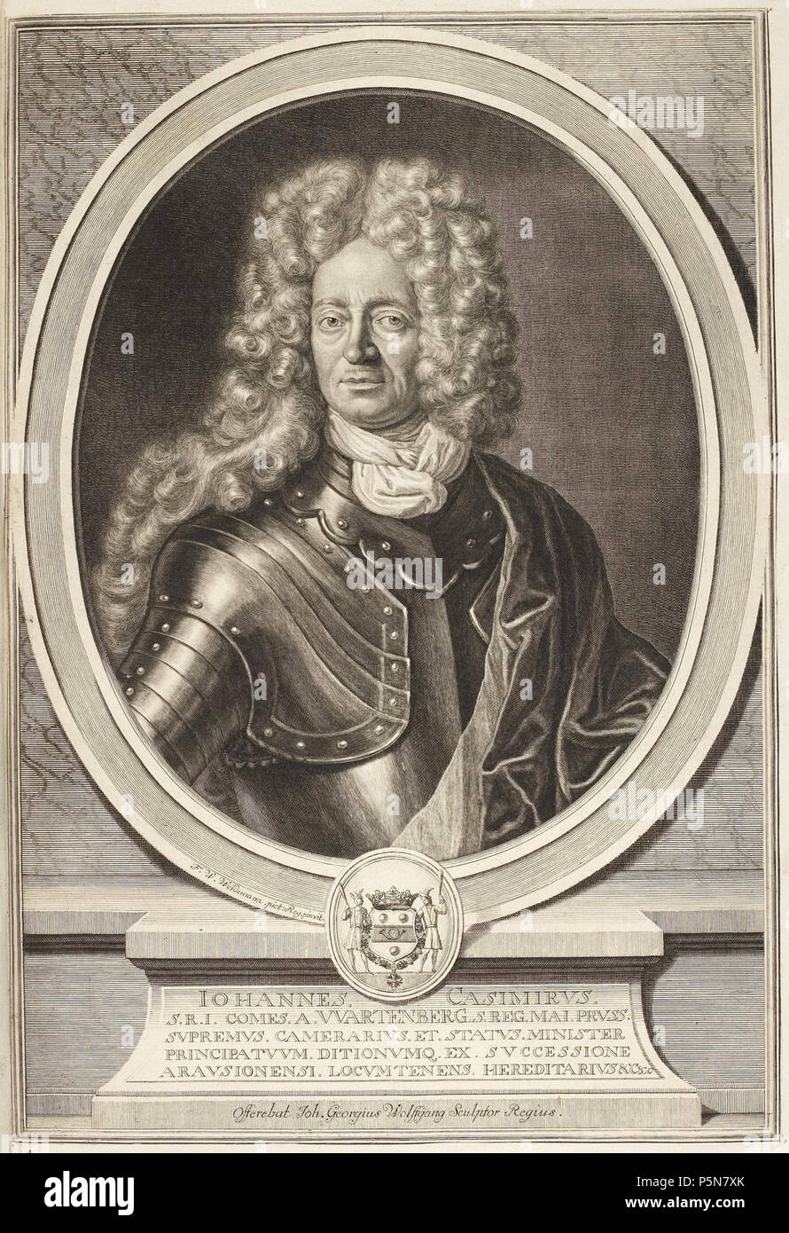 N/A. Grafik aus dem Klebeband Nr.1 der Fürstlich Waldeckschen Hofbibliothek Arolsen Motiv: Johann Kasimir Kolbe von Wartenberg, preußischer Premierminister und führender Kopf des Drei-Grafen-klangauge. Zwischen dem 17. und 18. Jahrhundert. Johann Georg Wolfgang (1662 - 1744) Alternative Namen Johann Georg Wolffgang Beschreibung deutscher Kupferstecher Datum der Geburt / Tod 1662 1744 Ort der Geburt / Tod Augsburg Berlin Standort Berlin Authority control: Q 18913402 VIAF: 27962284 ISNI: 0000 0001 1886 020 X ULAN: 500055093 LCCN: Nr 2007006345 GND: 122781961 WorldCat 131 Arolsen Klebeba Stockfoto
