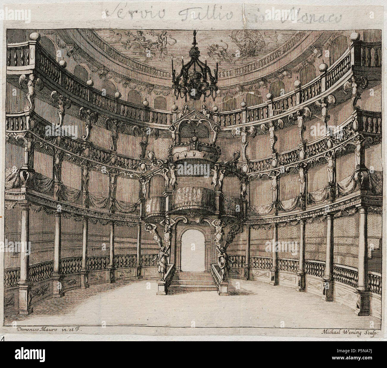 N/A. Grafik aus dem Klebeband Nr. 15 der Fürstlich Waldeckschen Hofbibliothek Arolsen Motiv: Opernhaus am Salvatorplatz in München. 1685. Domenico Mauro, Michael Wening Michael Wening (1645 - 1718) Alternative Namen Michael Wenning Beschreibung Deutsche Kupferstich Graveur Geburtsdatum / Tod 11. Juli 1645 18. April 1718 Ort der Geburt / Todes Nürnberg München Arbeitsort Bayern Authority control: Q 1251855 VIAF: 18015390 ISNI: 0000 0000 7101 4590 ULAN: 500022060 83069087 LCCN: n Open Library: OL 1202315 ein WorldCat 138 Arolsen Klebeband 15 061 Stockfoto