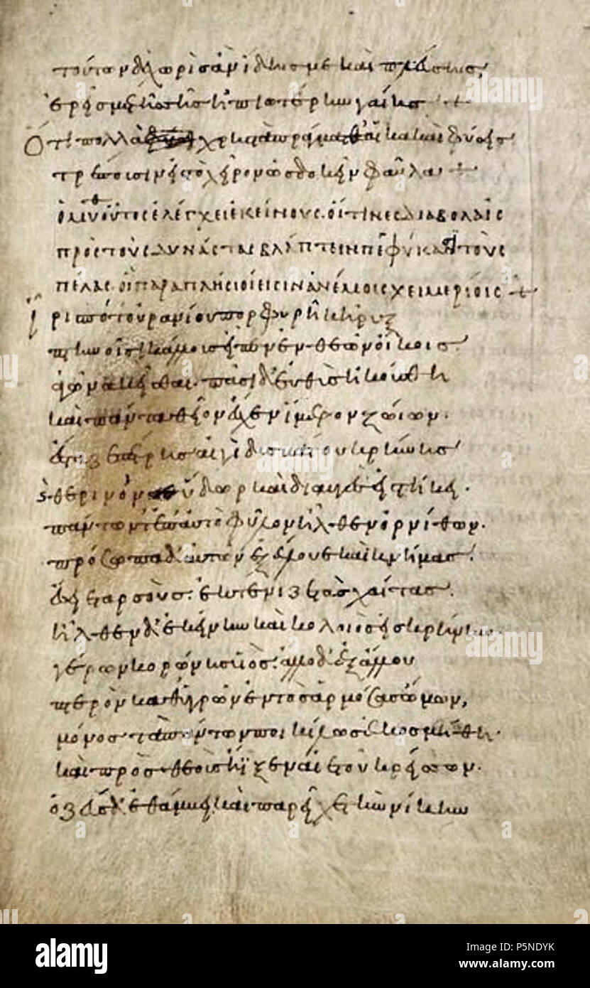 N/A. Englisch: Griechische Handschrift, babrius der Fabeln von Aesop (British Library). 22. Januar 2010. Griechische Handschrift 160 Babrius Stockfoto