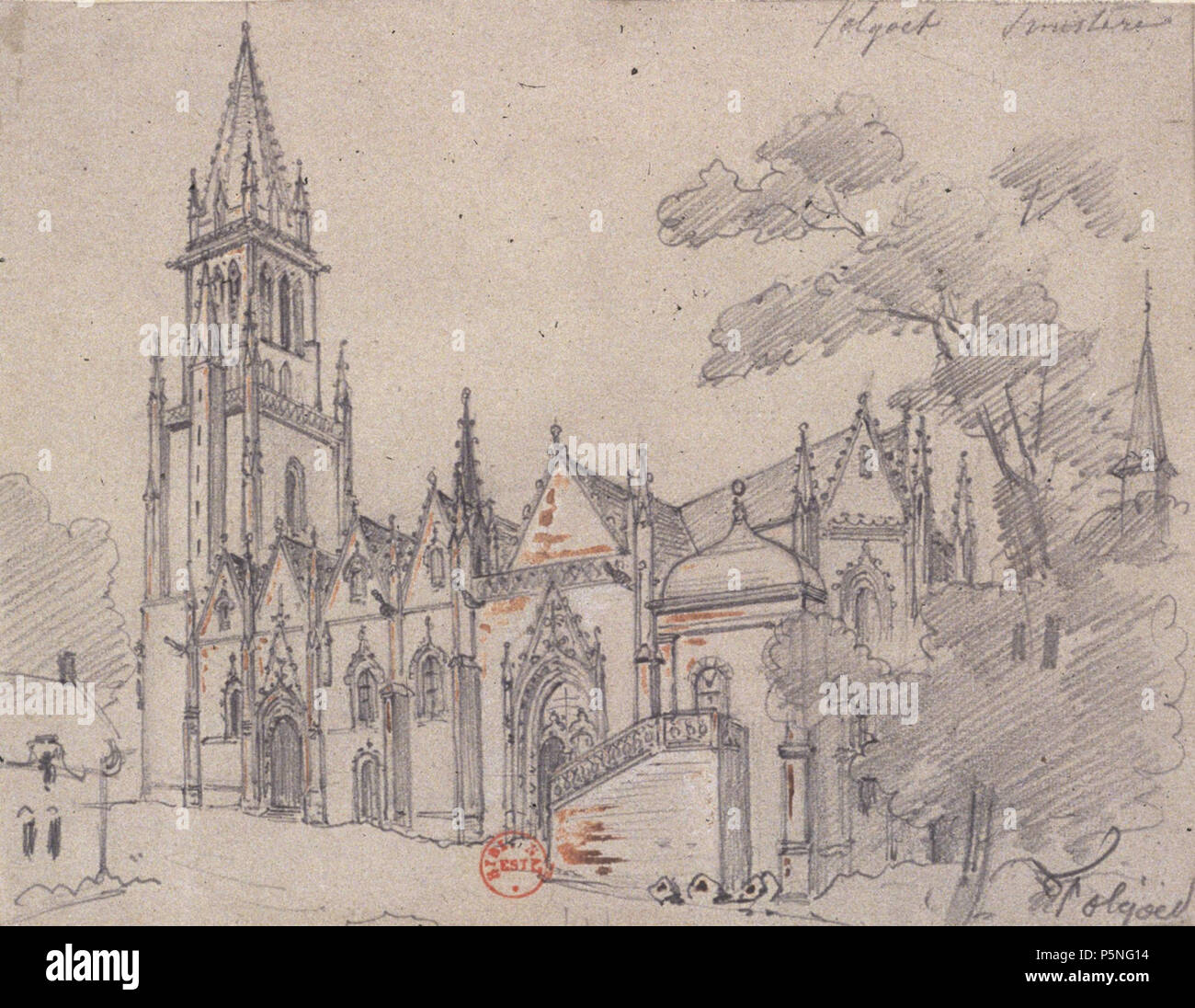 N/A. Français: La Basilique du N. D de Quelven à la fin du XIXème siècle (Dessin de Plomb à la Mine d'Hubert Clerget (1818-1899). 24 Dezember 2012, 09:30:10. Hubert Clerget (1818-1899) Alternative Namen Hubert de Clerget Beschreibung Französisch Lithograph und Maler Geburtsdatum / Tod 28. Juli 1818 vom 4. März 1899 Ort der Geburt / Todes Dijon Saint-Denis Authority control: Q 2720602 VIAF: 36916433 ISNI: 0000 0001 10548991ULAN: 500081651 Open Library: OL 5945131 EINEN GND: 1035711214 175 Basilika de Quelven (Dessin d'Hubert Clerget) Stockfoto