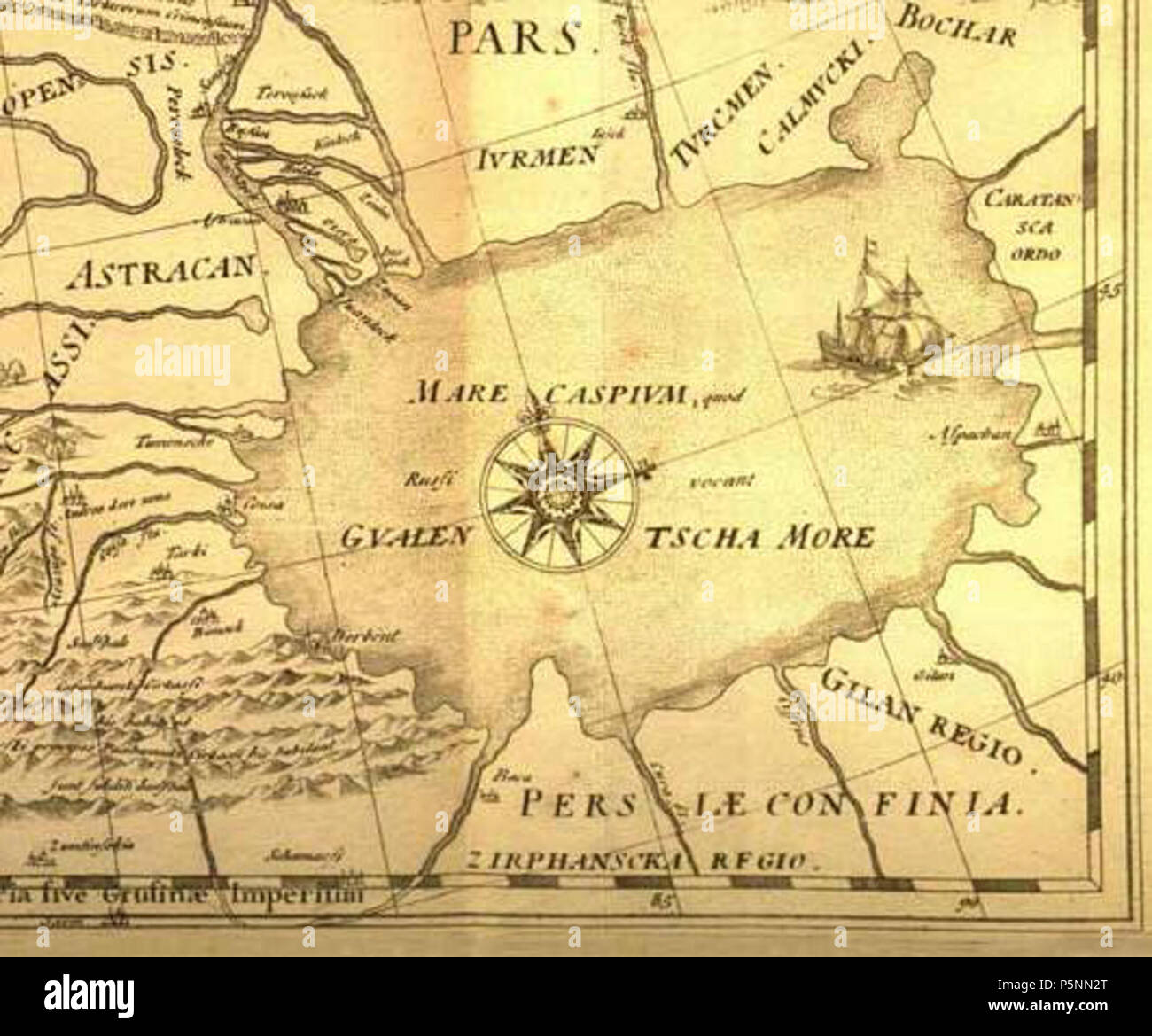 N/A. Deutsch: Karte der Muscovy (die so genannte Fedor Godunov) (Kaspisches Meer mit Derbent, Baku (Baca)). 1614. Hessel Gerritsz (1581-1632) Alternative Names Hessel Gerrits; Gerryts Hessel, Hessel Gerritsz. Beschreibung niederländischer Kartograph, Stecher und Verleger Geburtsdatum / Tod ca. 1581 4. September 1632 (unterirdisch) Ort der Geburt / Todes Assum (Uitgeest), North Holland Amsterdam Arbeitsort Alkmaar (1607), Amsterdam (1607-1632) Kontrolle: Q 4137508 VIAF: 51991900 ISNI: 0000 0001 1876 1148 ULAN: 500028606 82143125 LCCN: n NLA: 36397696 WorldCat 164 Baku am Gerritsz Karte Stockfoto