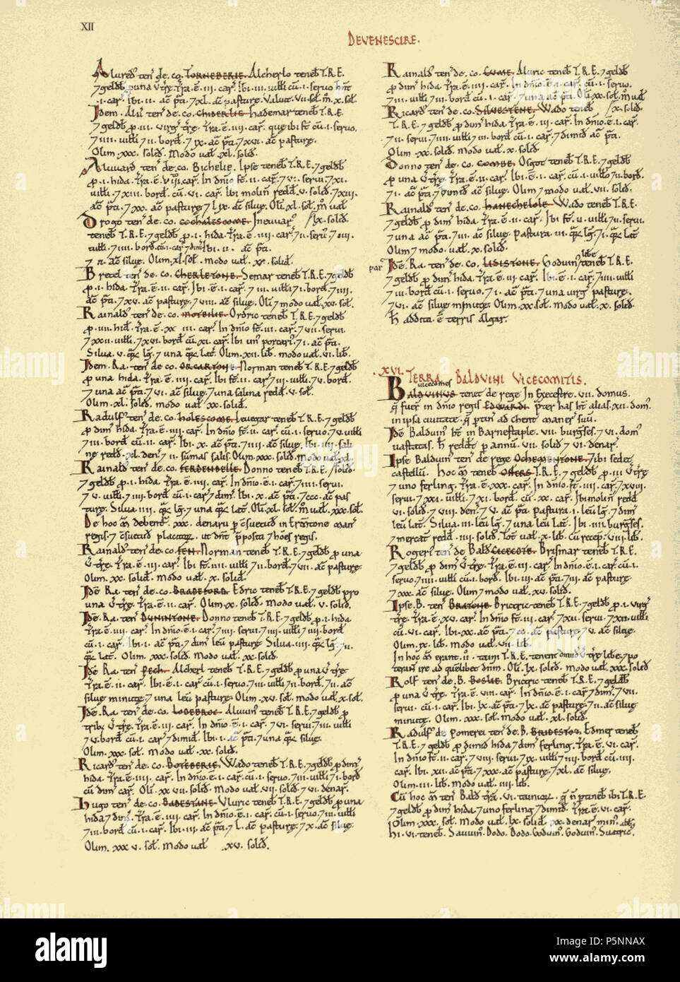 164 BaldwinTheSheriff DomesdayBook FolioOne Stockfoto