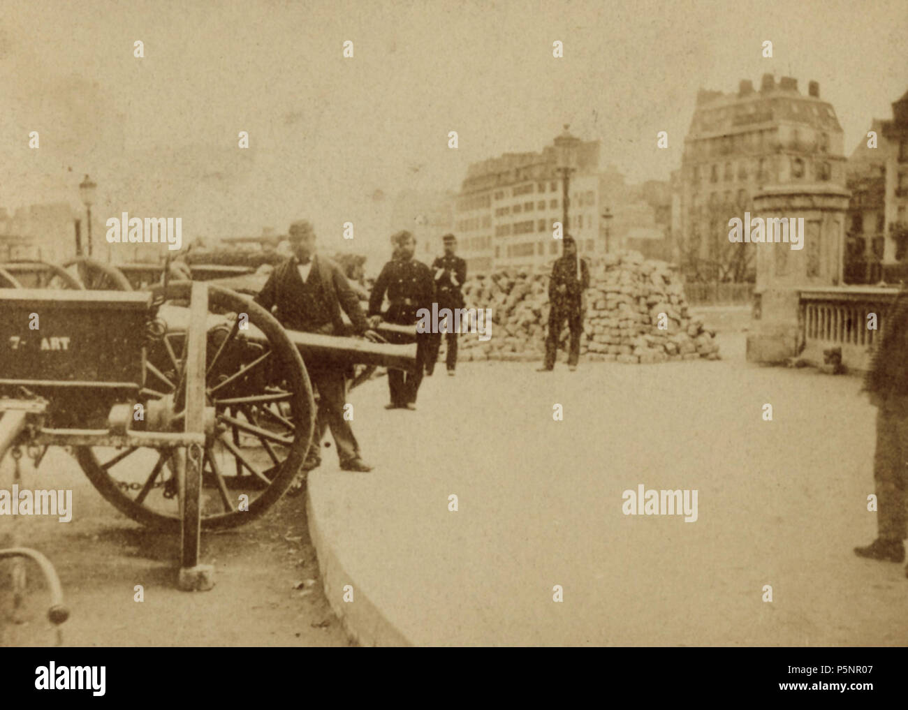 Barrikaden in Clichy. Boulevard de Clichy, Pariser Kommune 1871. 1871. N/A 172 Barrikaden in Clichy, 1871 Stockfoto
