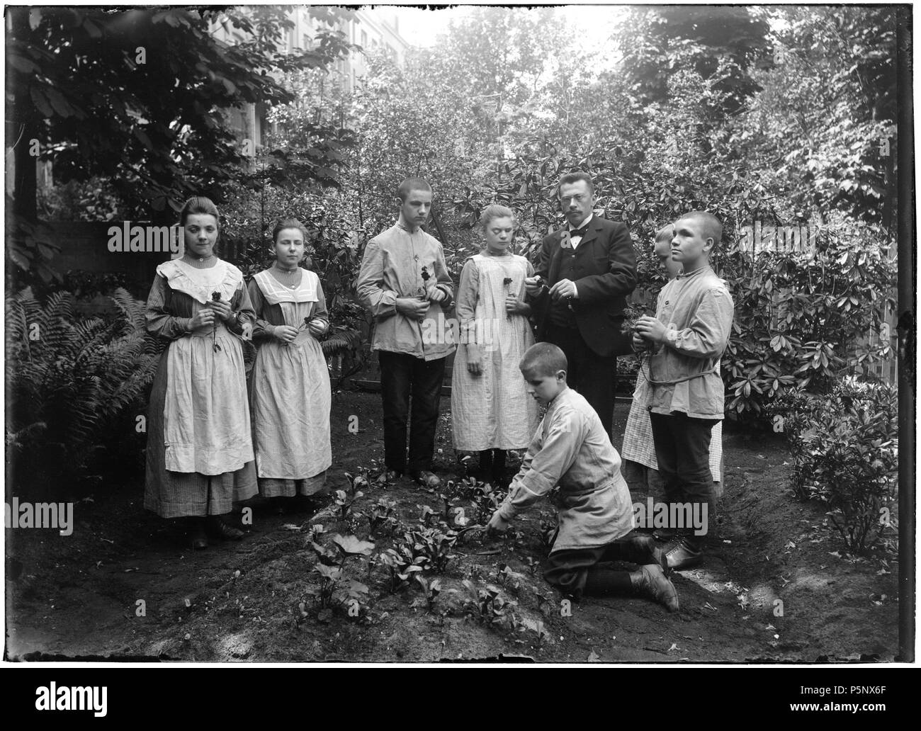 N/A. Deutsch: Beschreibung Instituut tot Onderwijs van leerlingen Blinden Blinde krijgen in de Tuin les in plantkunde. De foto maakt Deel uit van een Reeks's Foto sterben B.W. Stomps maakte van het Instituut tot Onderwijs van Blinden, Vossiusstraat 56. Documenttype foto Vervaardiger Stomps, Benjamin Wilhelmus Collectie Collectie B.W. Stomps Datering 1894 t/m 1900 Geografische naam Vossiusstraat Inventarissen Http://archief.amsterdam/archief/10162 Afbeeldingsbestand 010162000378 erzeugt mit Dememorixer. 1894 t/m 1900. Benjamin Wilhelmus Stomps (1856-1904) 188 Benjamin Wilhelmus Stomps, Afb 0 Stockfoto