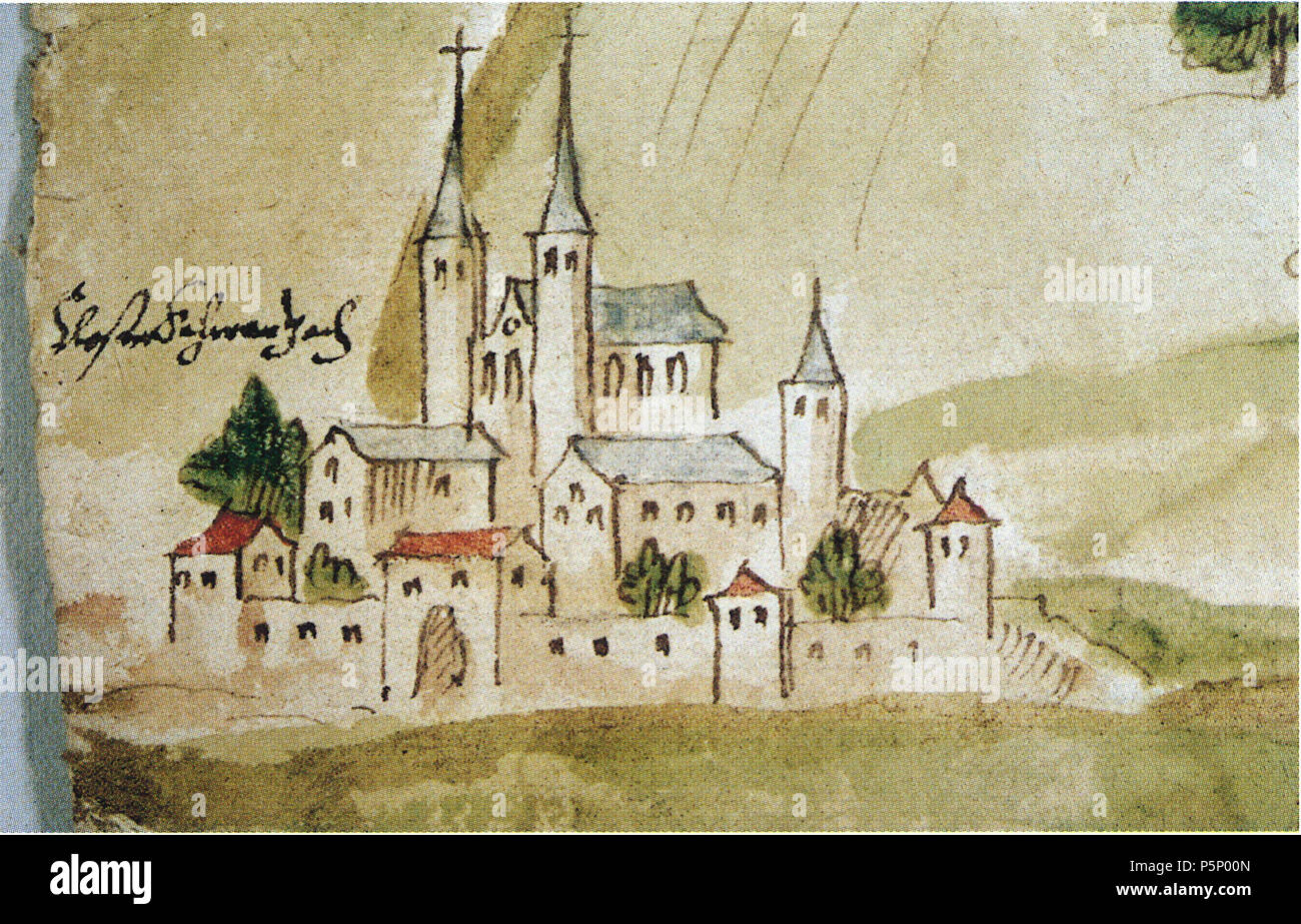 N/A. English: Abtei Münsterschwarzach im Jahr 1616, Detail. 19 März 2014, 18:51:08. Unbek, Akt RKG 636 203 BayHStA Bild Schwarzach Detail Stockfoto