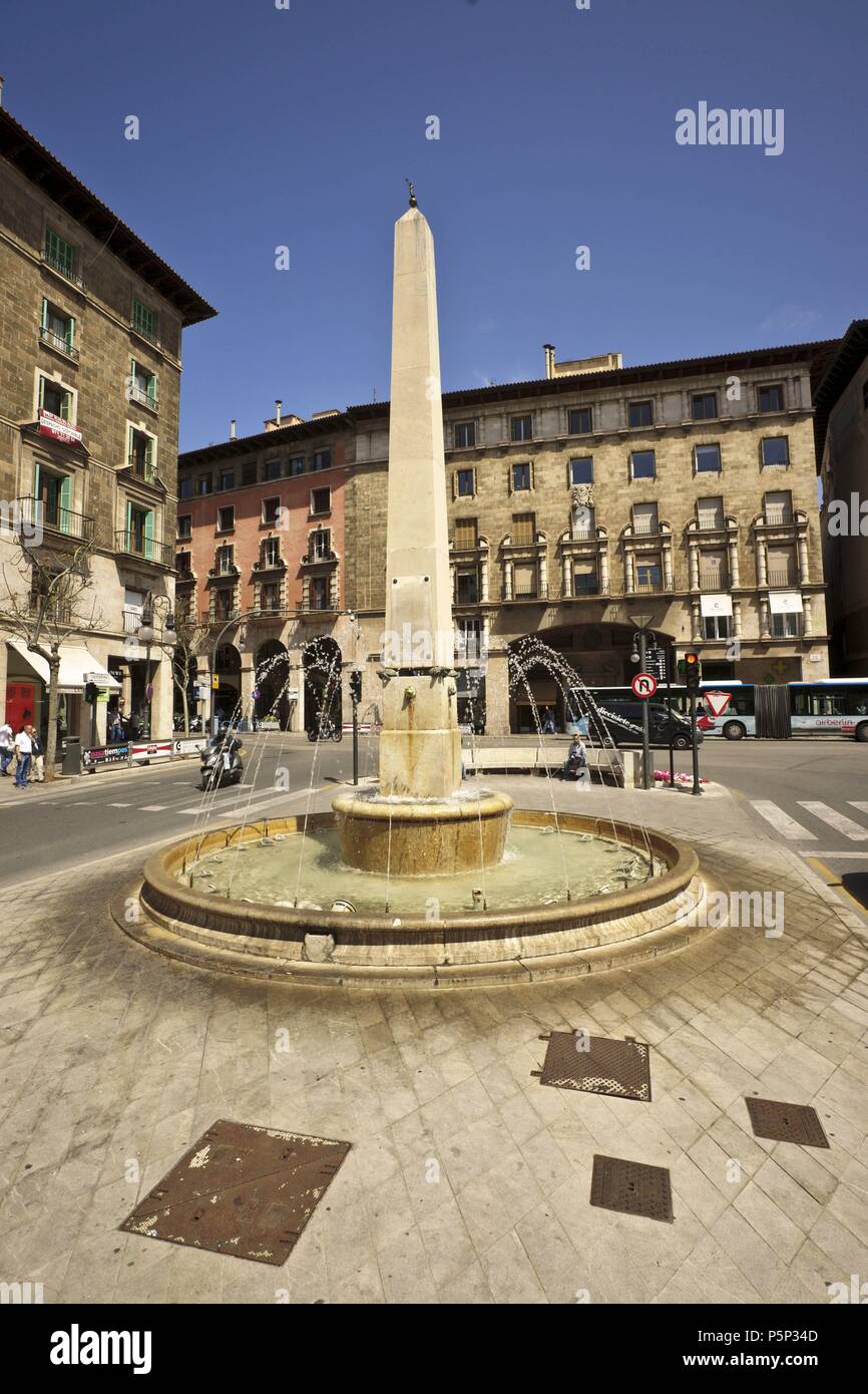 Fuente de La Princesa, año 1834 (Fuente de Las Tortugas), der Plaça Rei