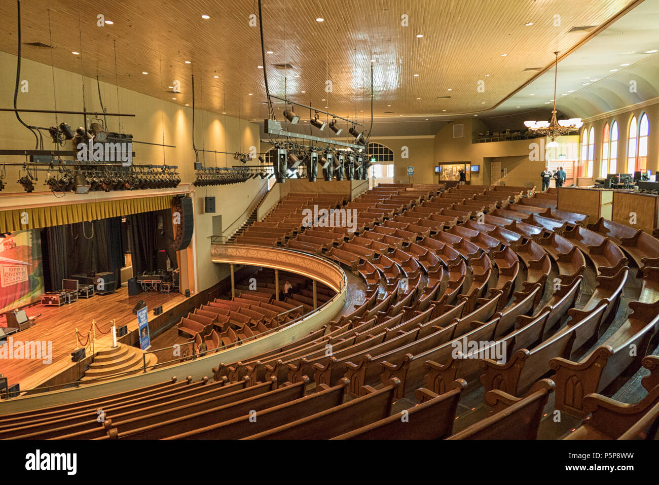 Im Ryman Auditorium in Nashville Stockfoto