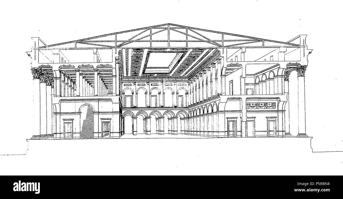 241 Brongniart - Pläne du Palais de la Bourse de Paris et du cimetière Mont-Louis, III (7/8) Stockfoto