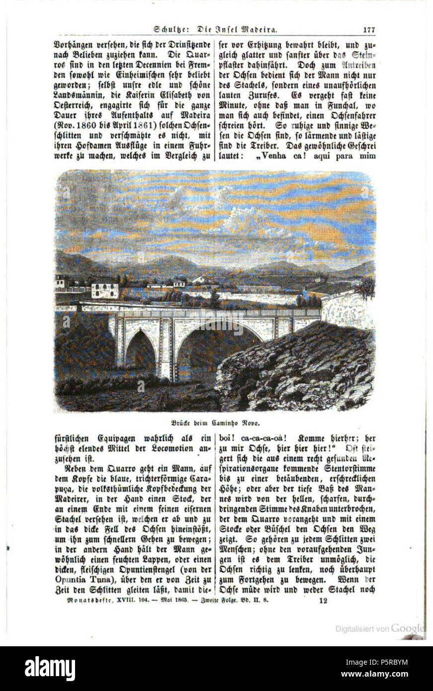 N/A. English: Brücke bei Camonho Rovo. Vor 1865. Rudolf Schulze 242 Viadukt bei Caminho Novo Stockfoto