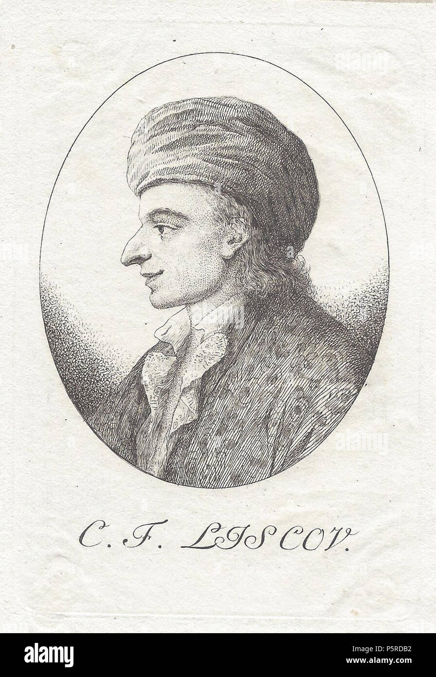 N/A. Deutsch: Heinrich Pfenninger: Christian Ludwig Liscow, Kupferstich, 1789. 1789. Heinrich Pfenninger 261 C. F. Liscov Stockfoto
