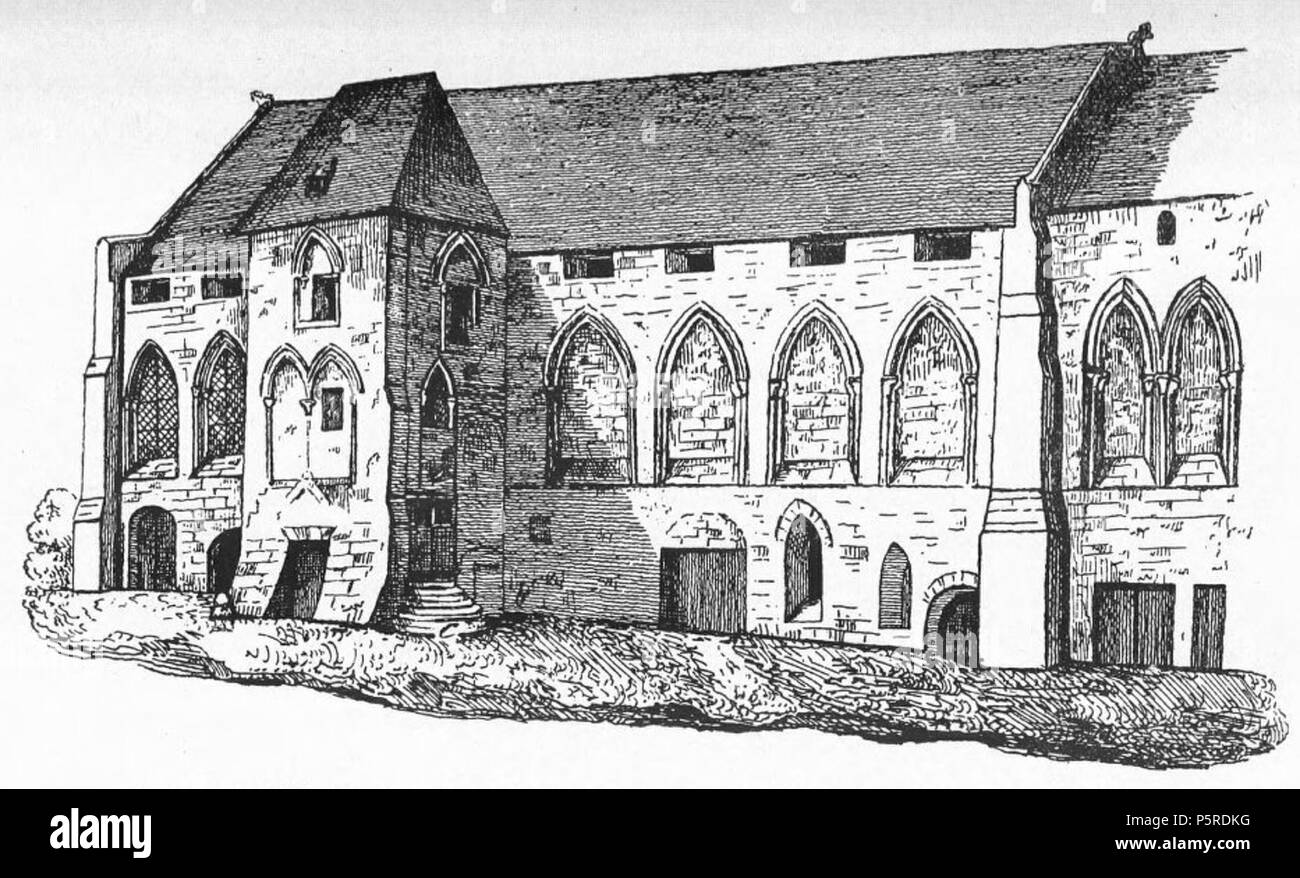 N/A. Français: Le Palais Ducal avant la restauration du XIXe siècle. Vor 1864. D'après Arcisse de Caumont 262 Caen abbayeauxhommes palaisducal arcissedecaumont Stockfoto