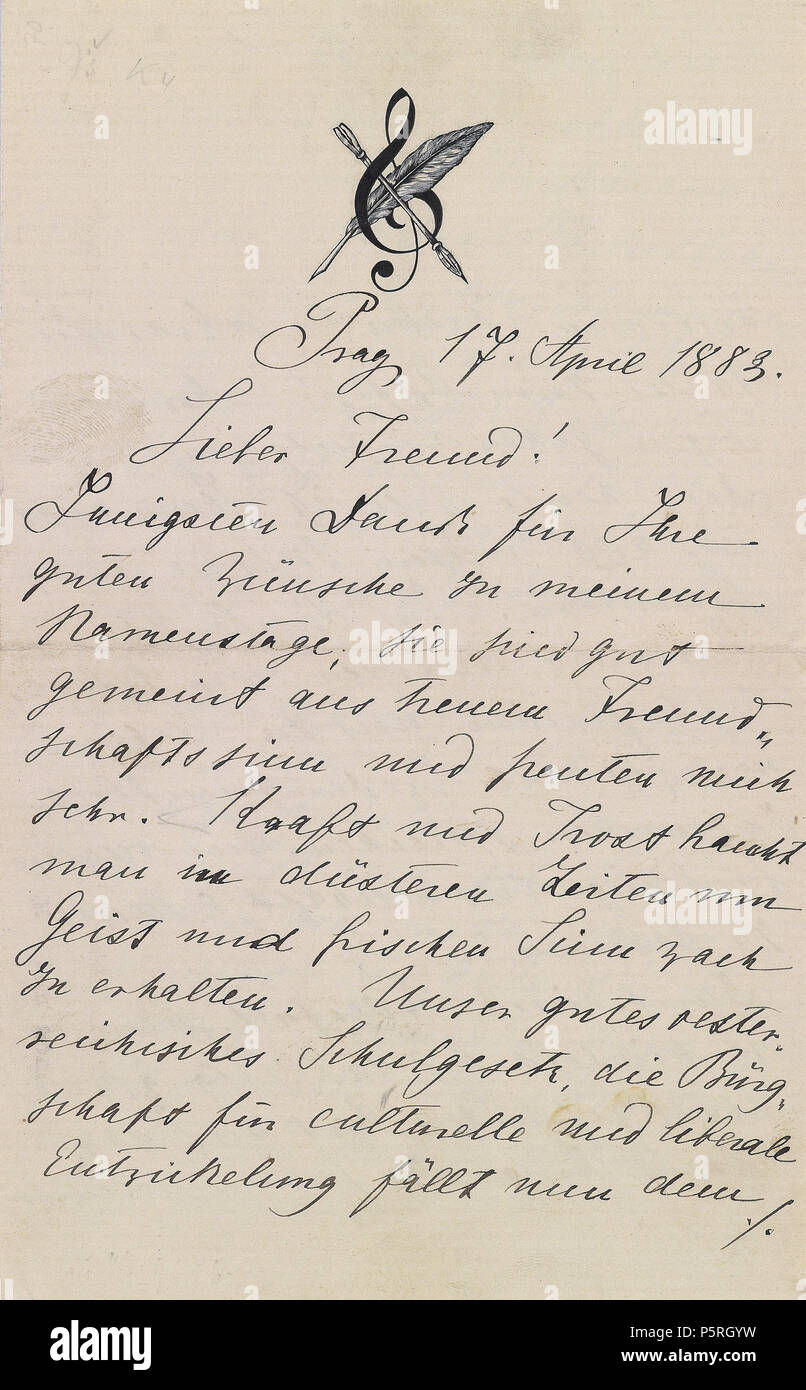 N A Kurze Von Kronprinz Rudolf Ein Einen Freund Prag 17 April