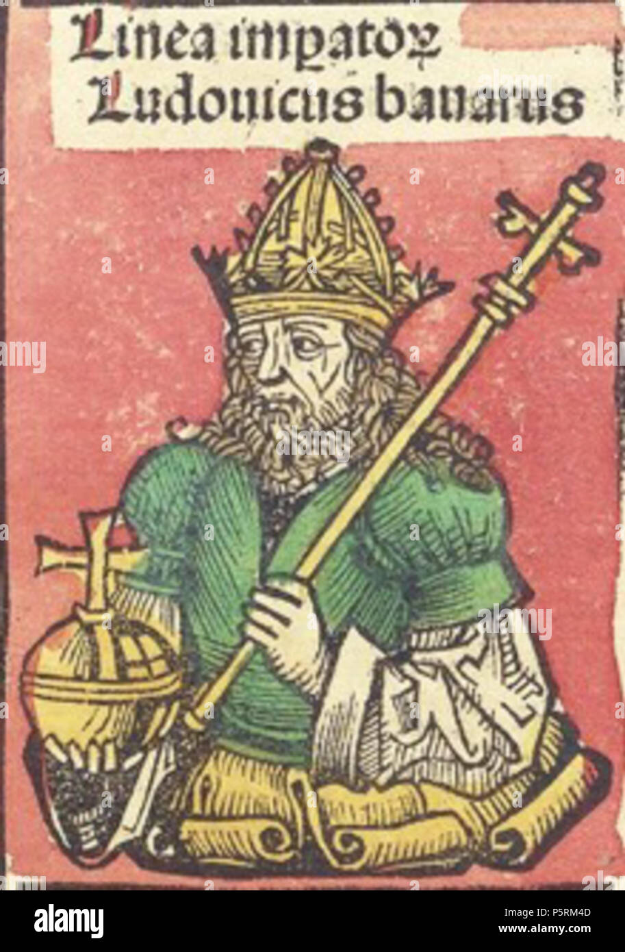N/A. Englisch: Ludwig IV., Kaiser des Heiligen Römischen Reiches eština: Ludvík Bavor. 1493. Text: Hartmann Schedel; Illustrationen: Michael Wolgemut, Wilhelm Pleydenwurff 253 Bvaor Stockfoto