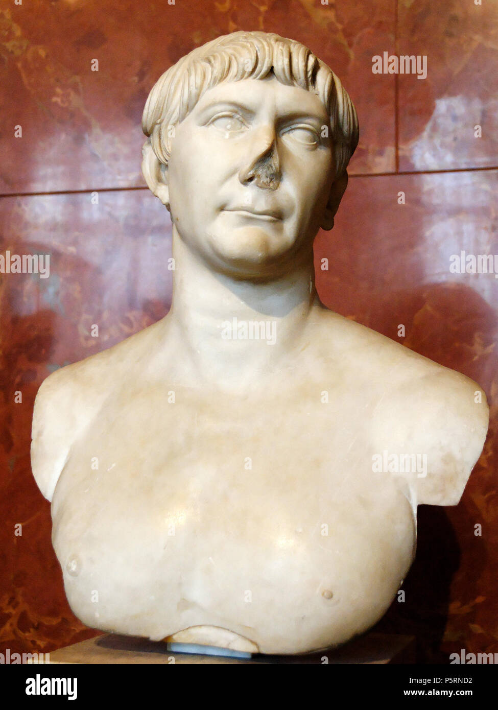 N/A. Büste von Trajan (53 - 117 AD), Kaiser. Römisches Reich: ca. 100 AD. N/A 252 Büste Trajan Louvre ma1250 Stockfoto