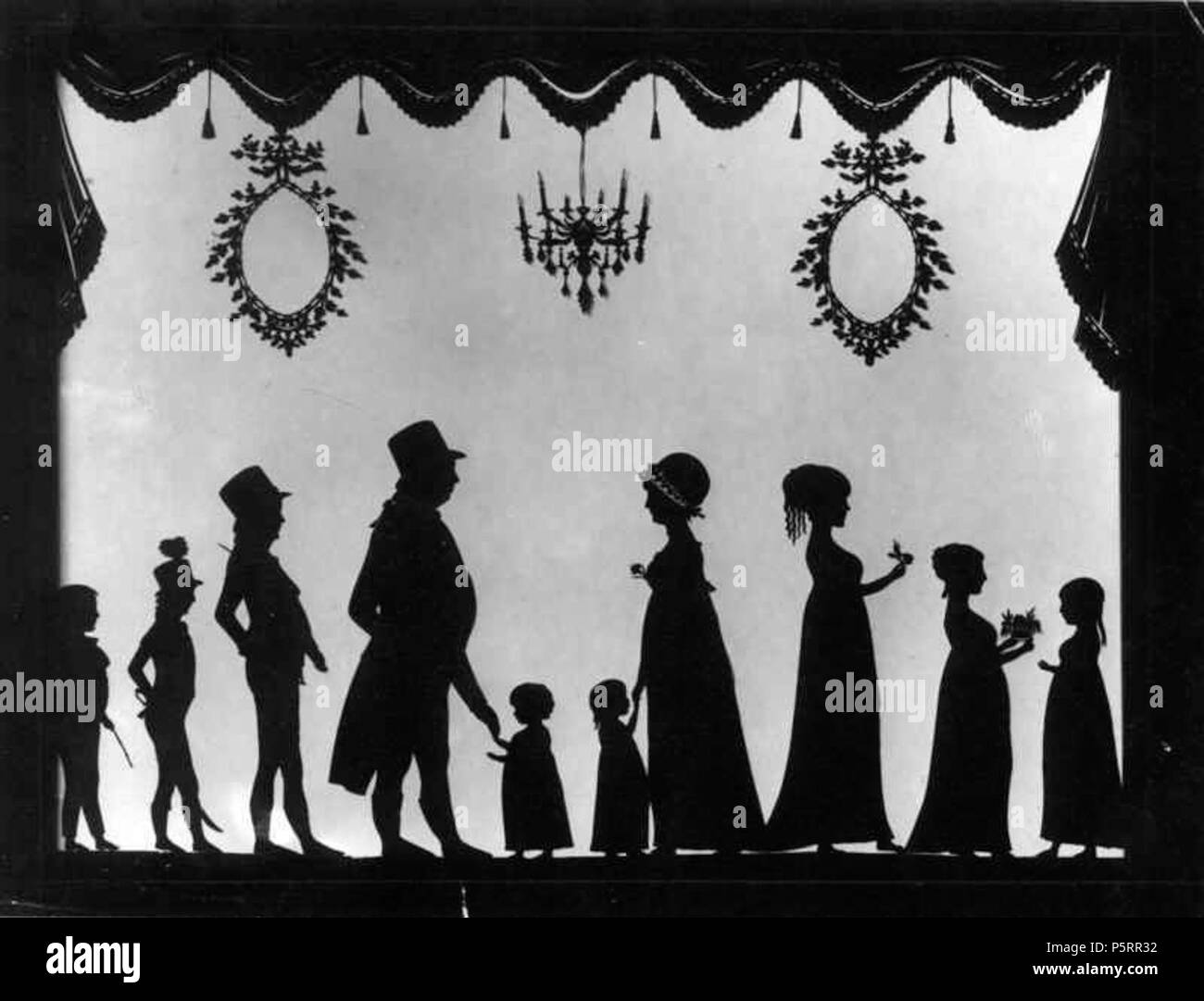 N/A. Norsk Bokmål: Fra venstre til høyre: diderik von Cappelen (1795-1831) Christian Dorph von Cappelen (1792-1875) Michael von Cappelen (1786-1829) Caspar von Cappelen (1762-1823) Caroline Johanne von Cappelen (w. 19. Dezember 1800, d. 1875) Antoinette Johanne von Cappelen (w. 5. Januar 1800, d. 1854) Johanne Antoinette von Cappelen w. Dorph (1768-1857) Christiane Antoinette von Cappelen (1788-1843) Karen von Cappelen (1789-1863) Eleonora Bernhardine von Cappelen (1794-1877). ca. 1803. Franz Liborius Schmitz (1762-1827) 269 Cappelen Familie Stockfoto